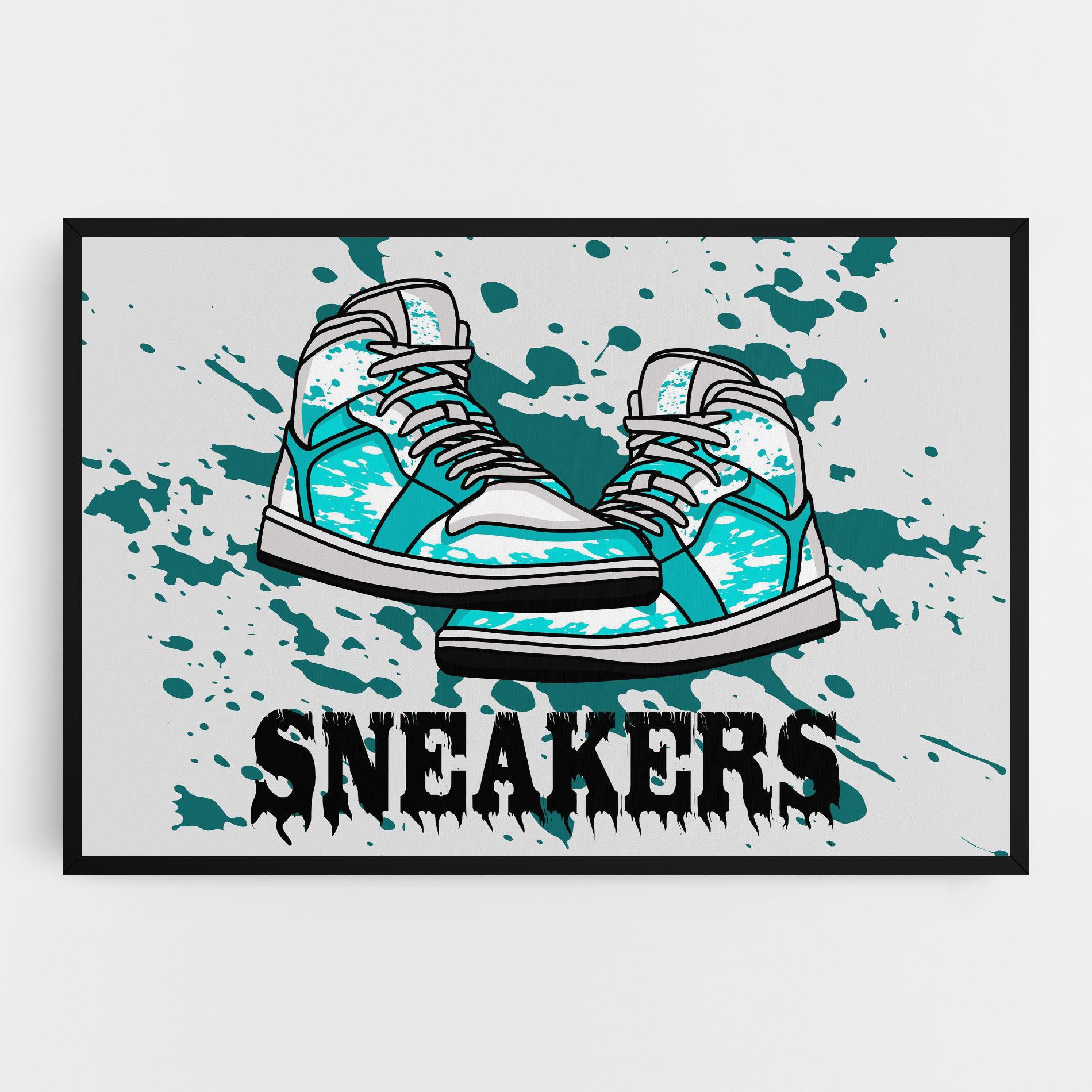 Картина на платно Light Blue Sneakers mockup 0