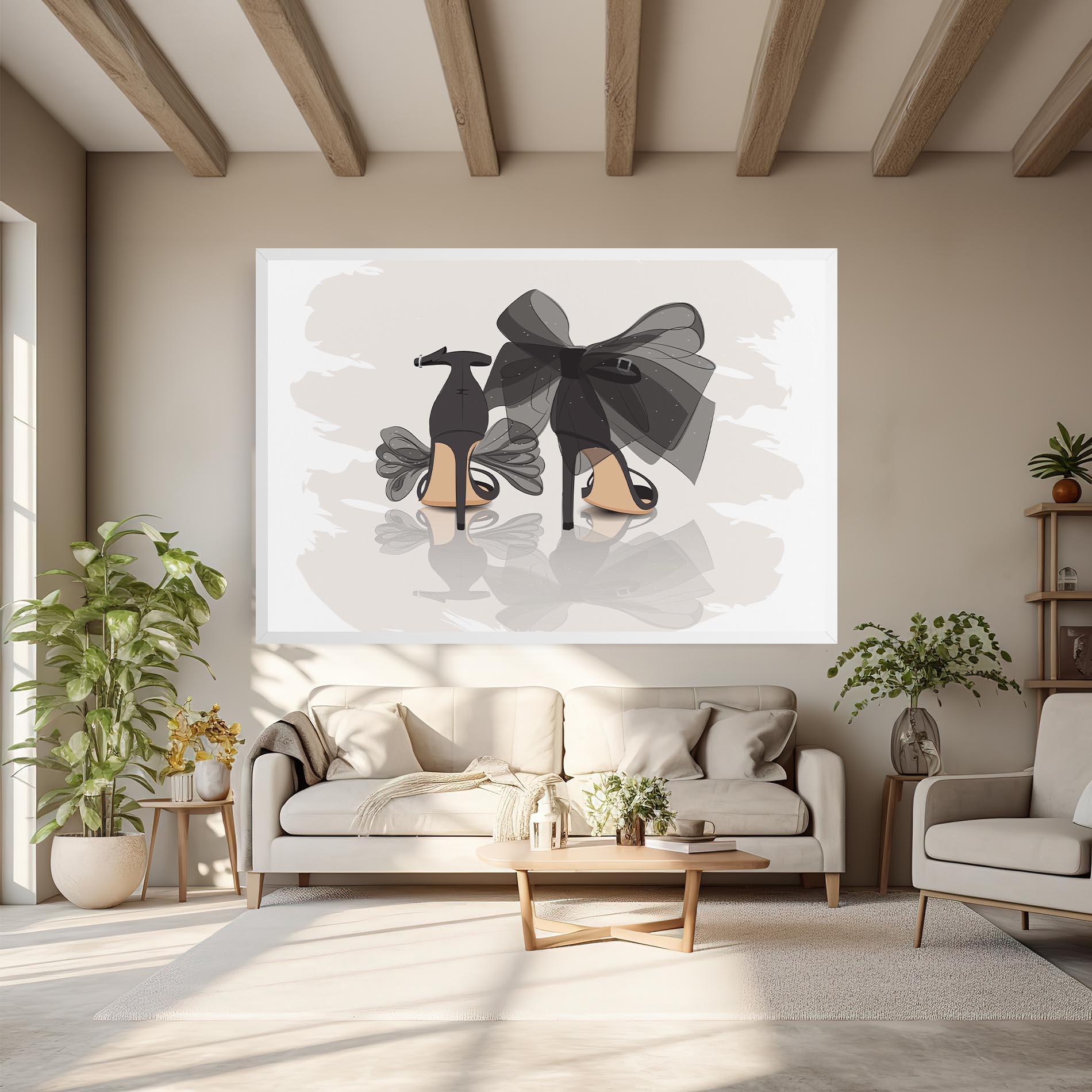 Картина на платно Black Bow Heels mockup 6