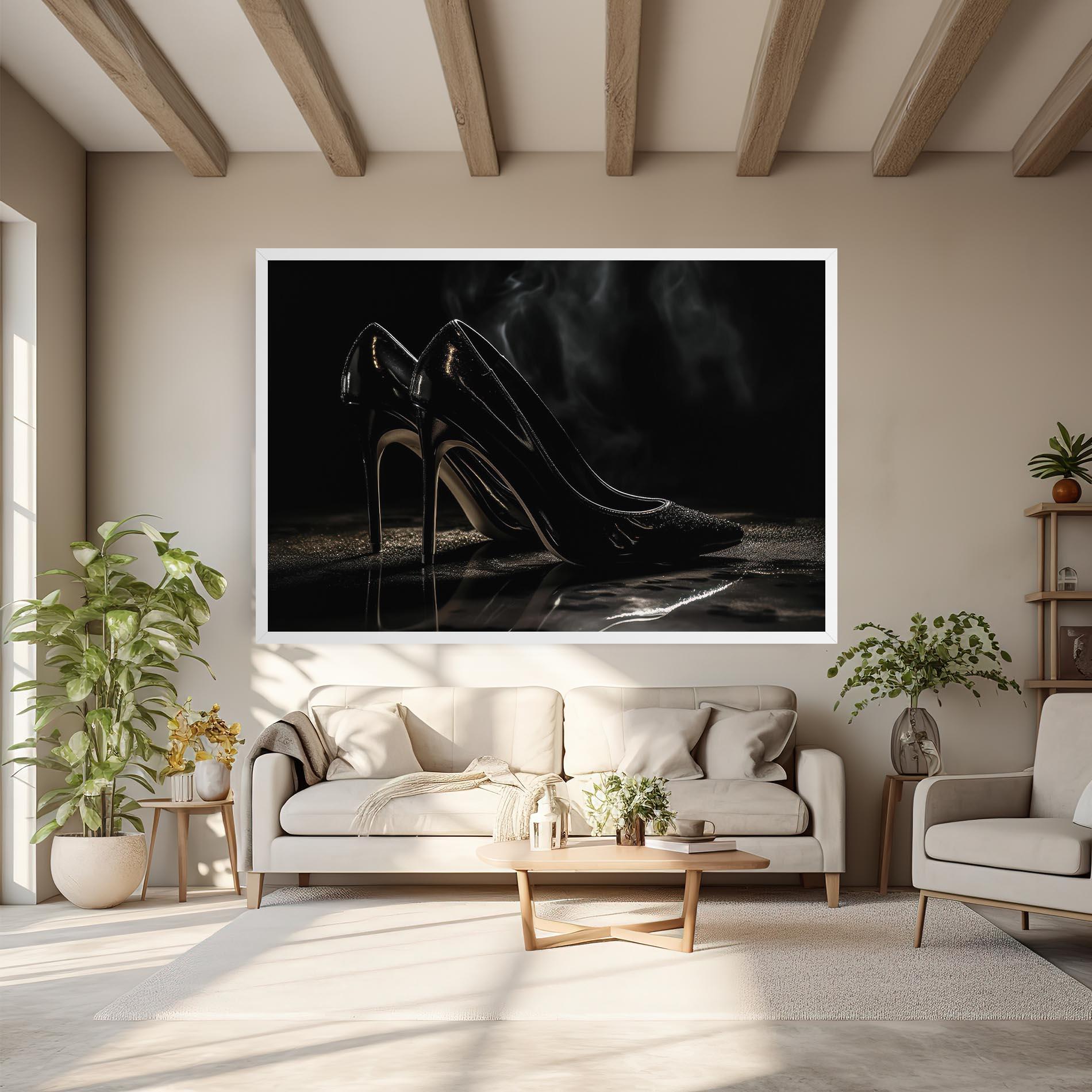 Картина на платно Black Leather Shoes mockup 6
