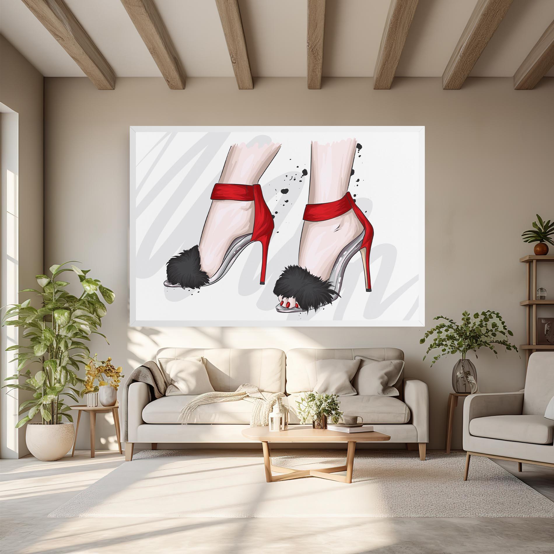 Картина на платно Black Red Heels mockup 6