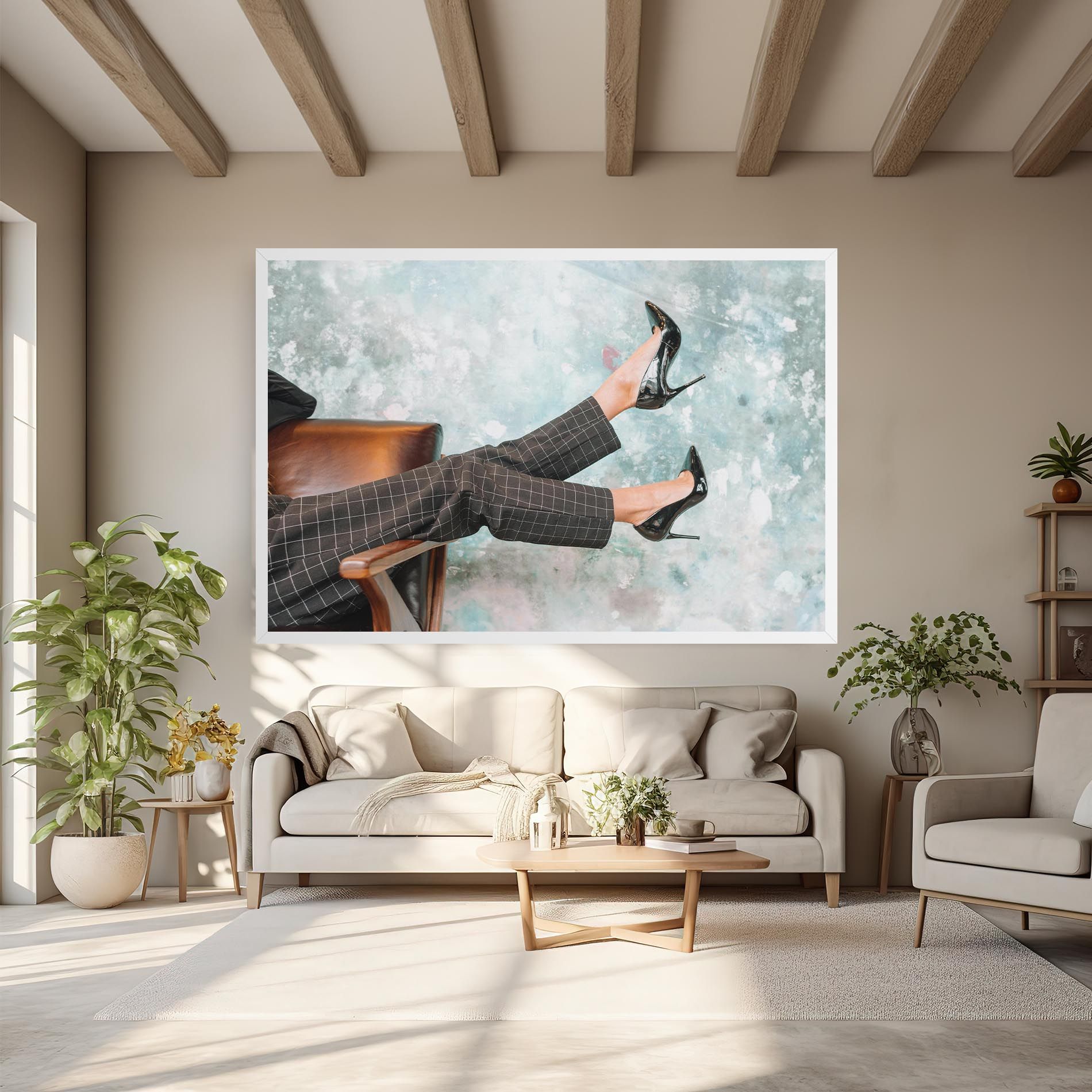 Black Shoes On Chair mockup 6