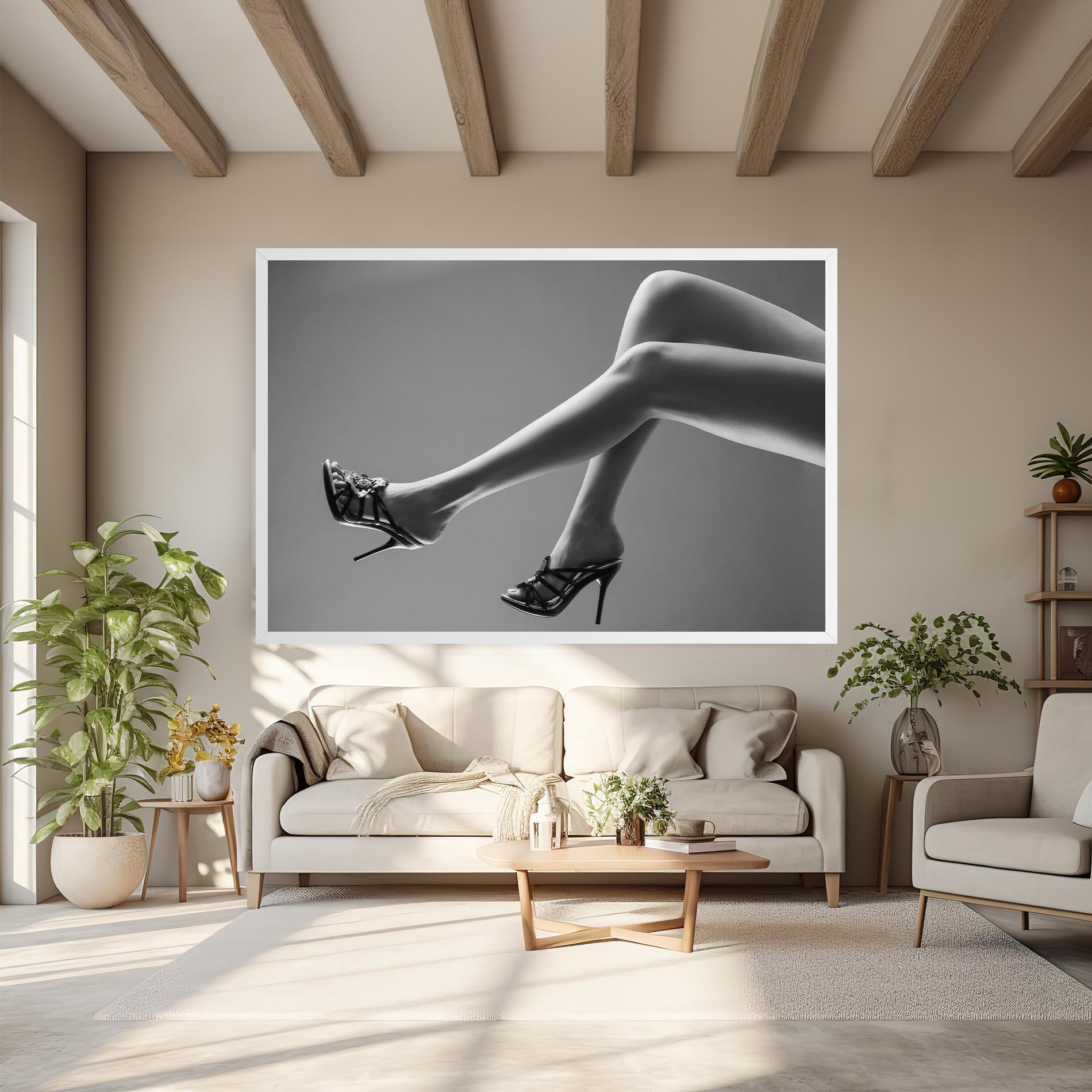 Картина на платно Black Shoes On Grey mockup 6