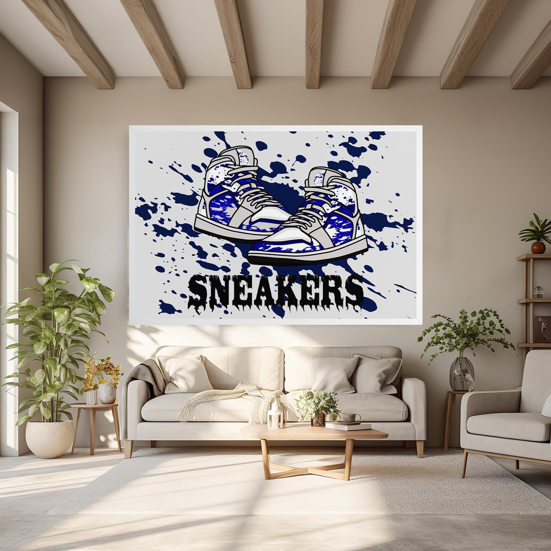 Картина на платно Dark Blue Sneakers mockup 6