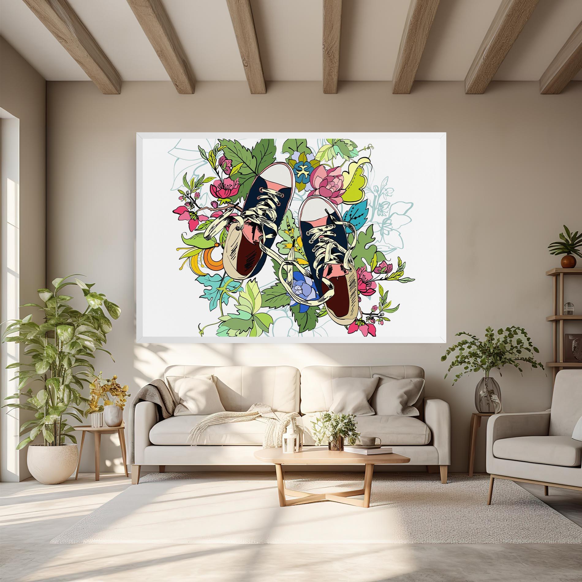 Картина на платно Flower Shoes mockup 6