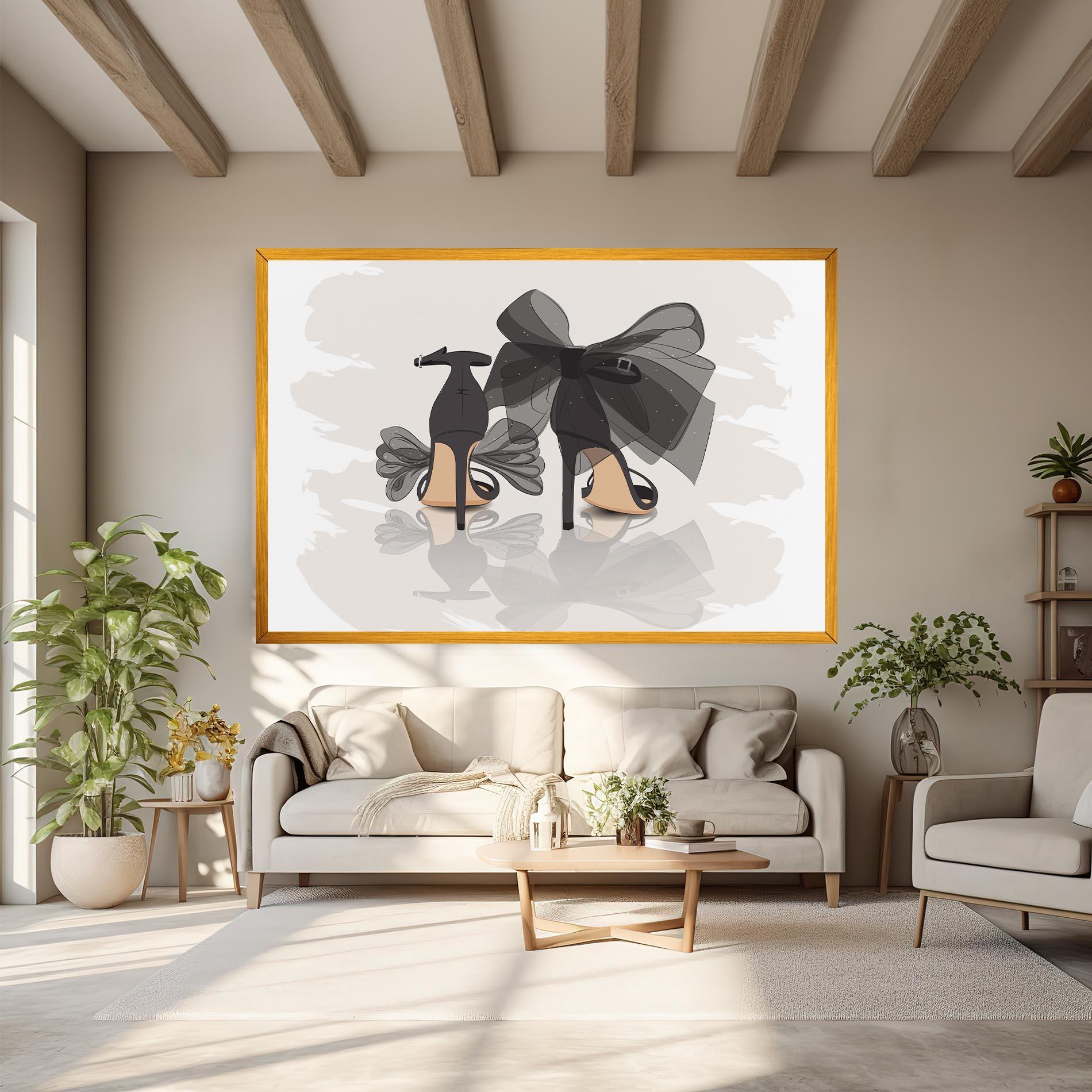 Картина на платно Black Bow Heels mockup 6