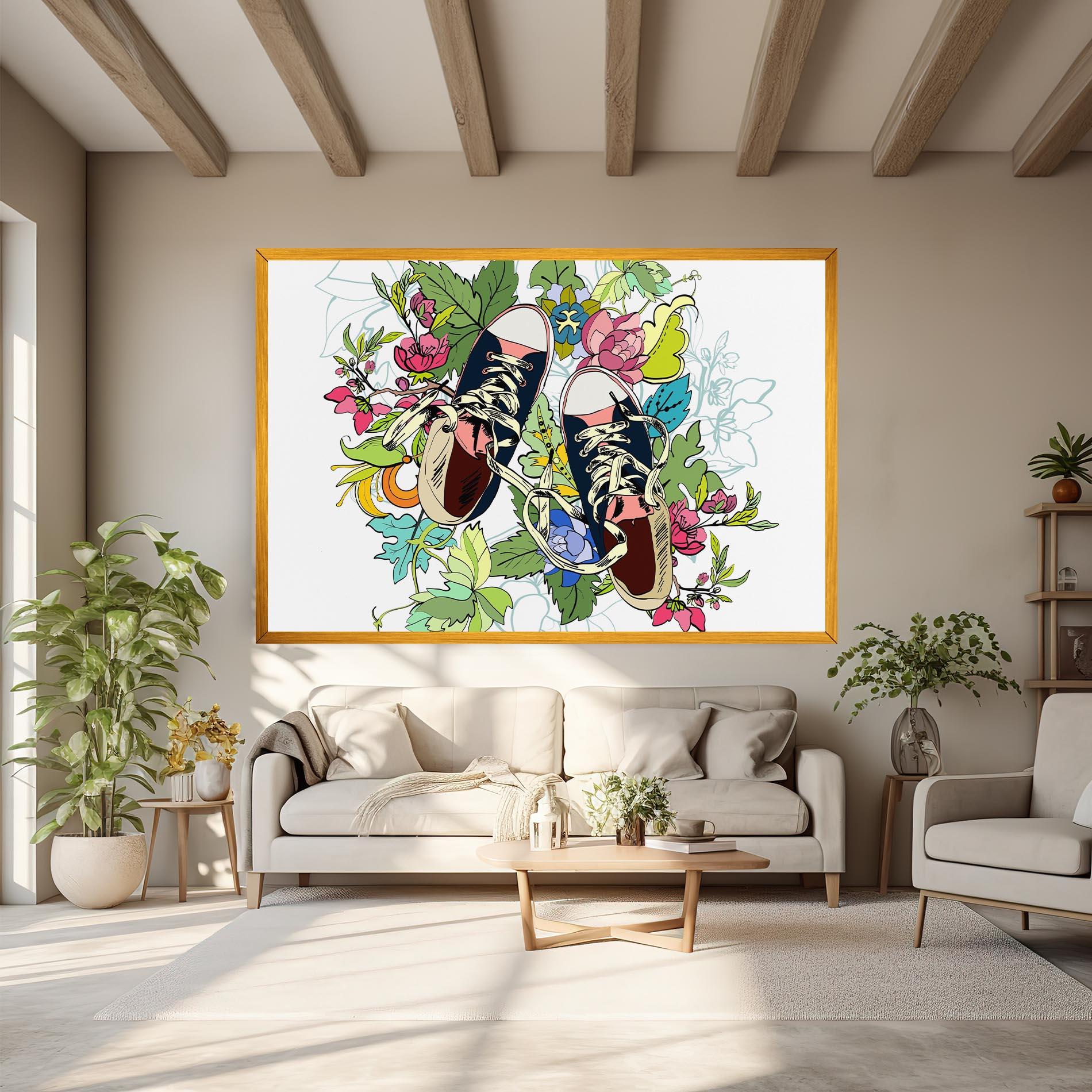 Картина на платно Flower Shoes mockup 6