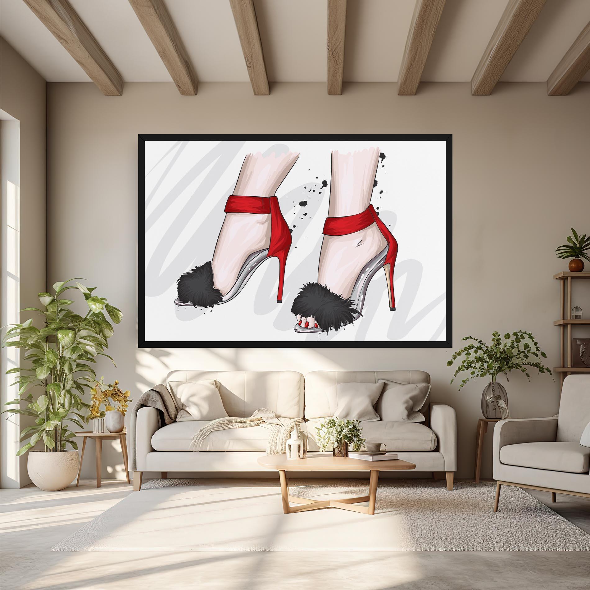Картина на платно Black Red Heels mockup 6
