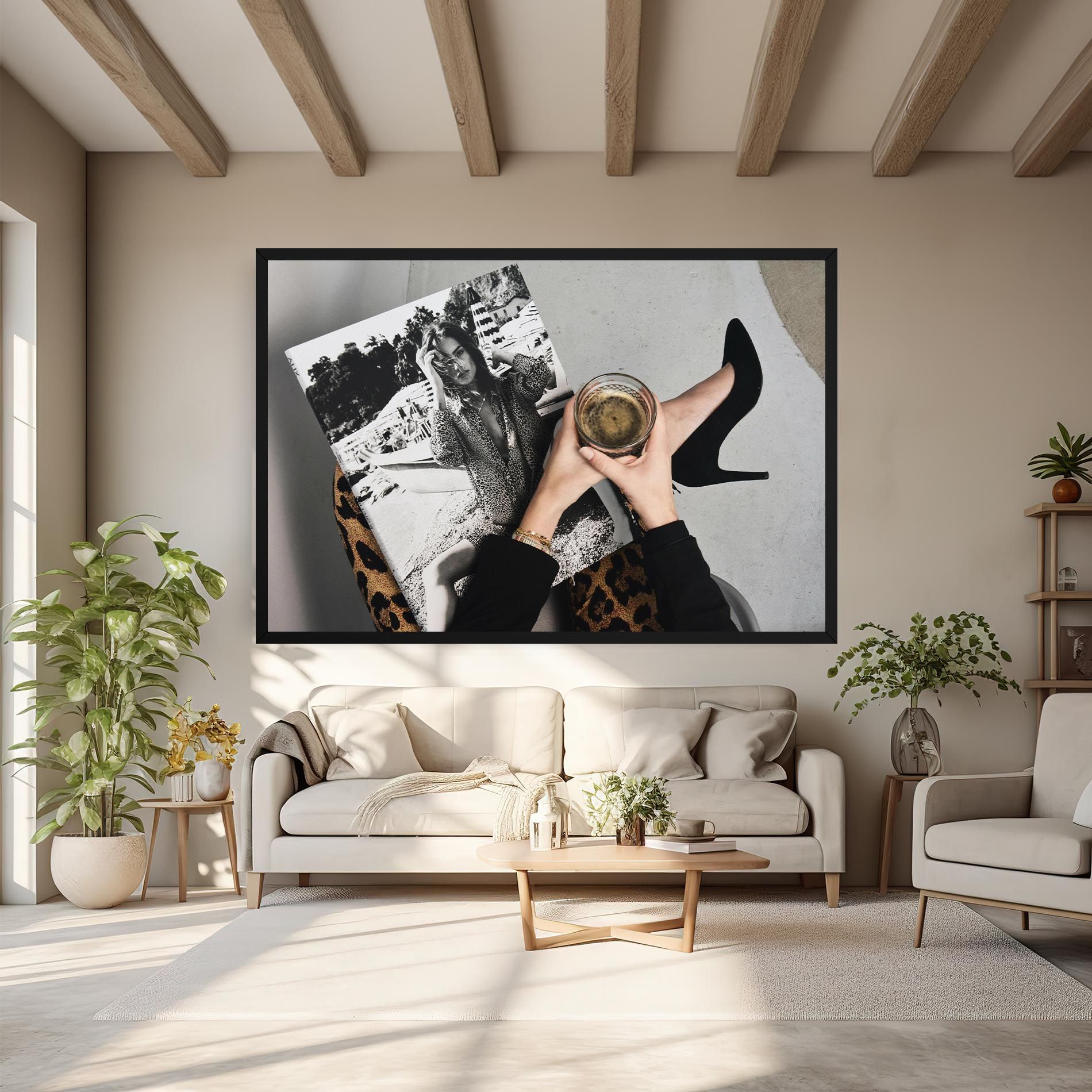 Black Shoes Holding Coffee mockup 6