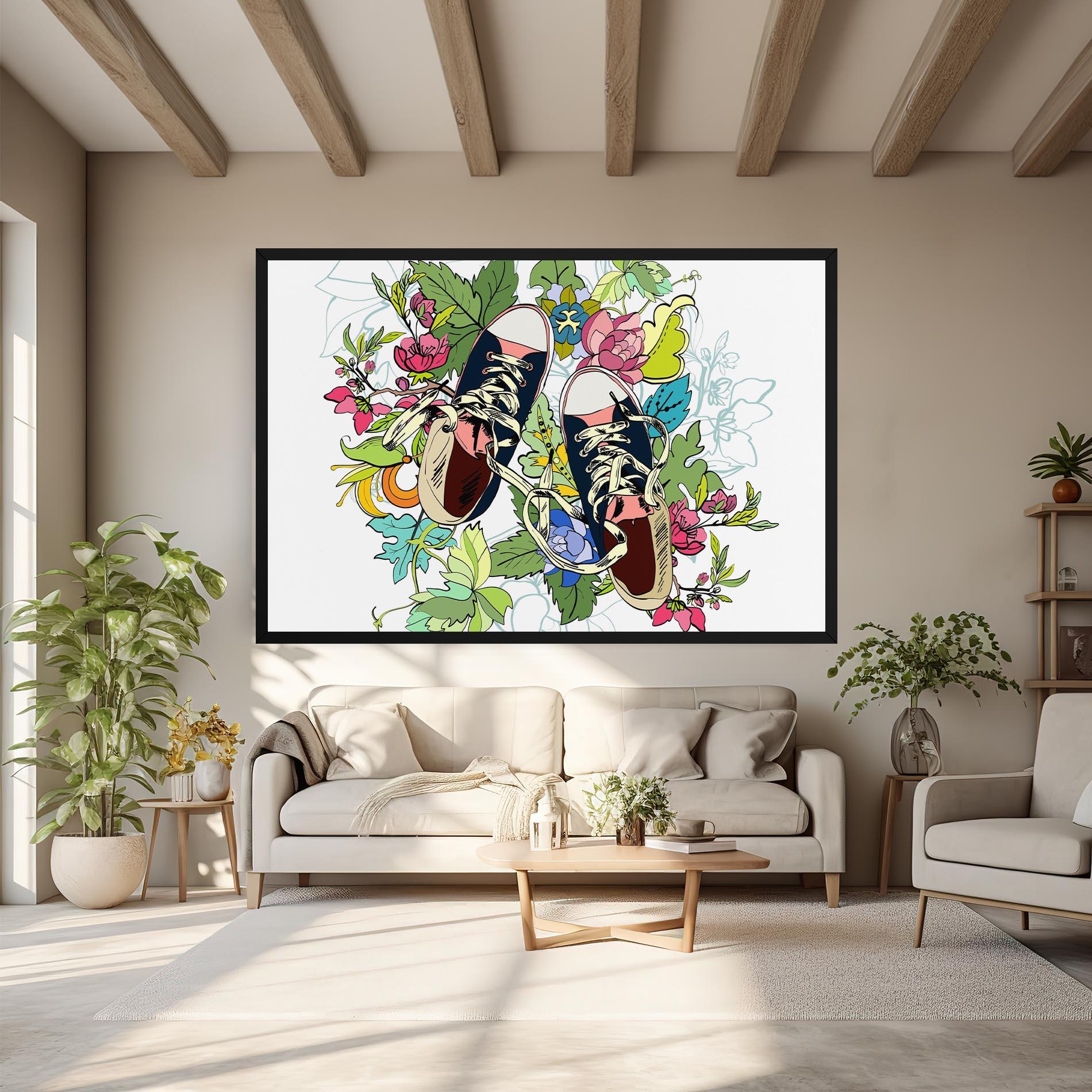 Картина на платно Flower Shoes mockup 6