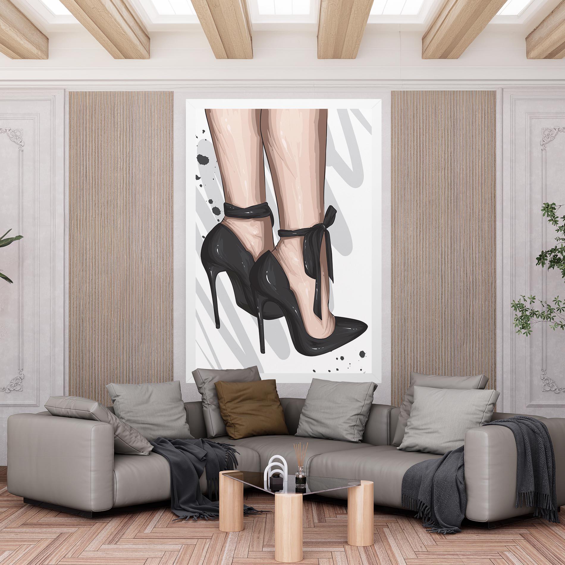 Картина на платно Black Woman Shoes mockup 6
