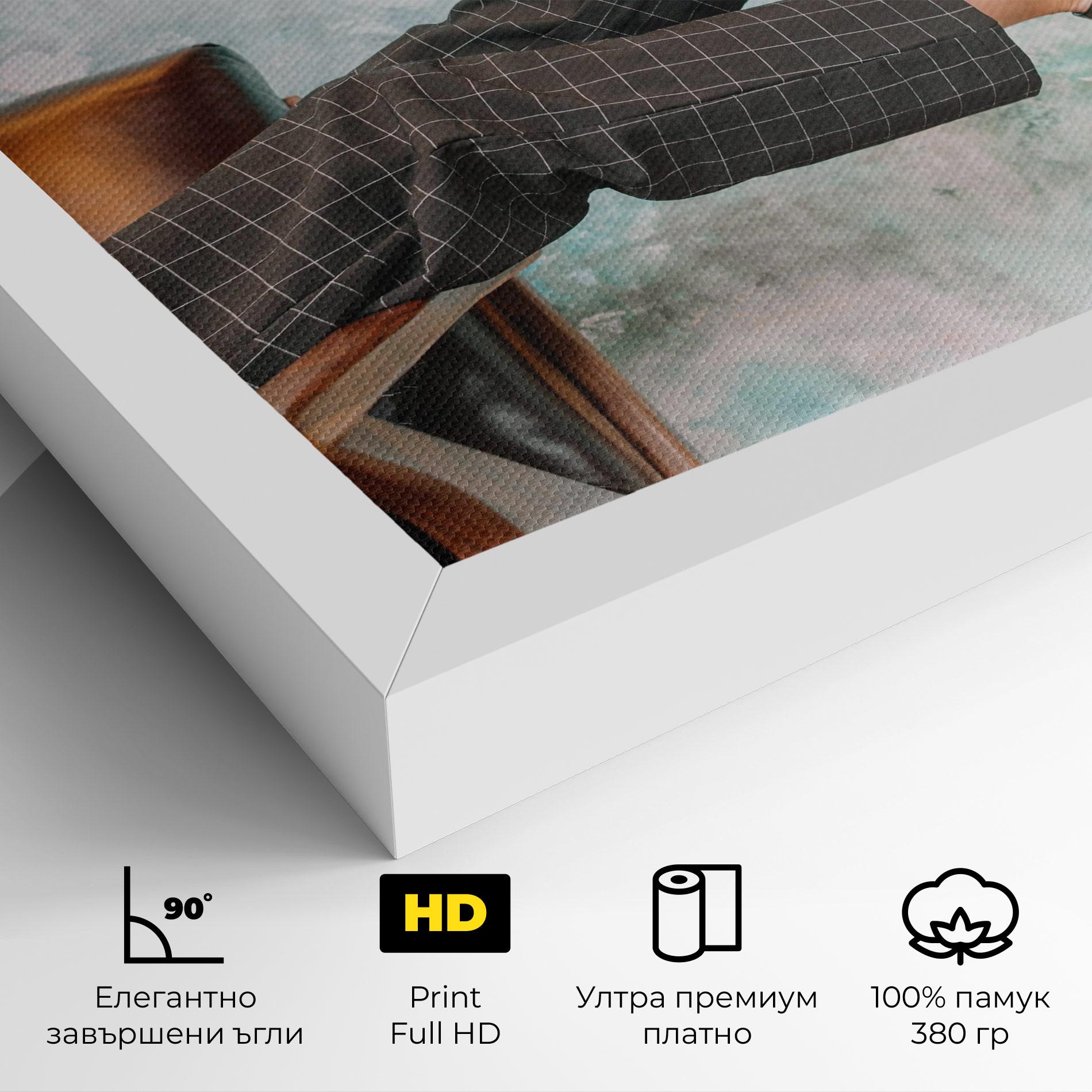 Картина на платно Black Shoes On Chair mockup 4