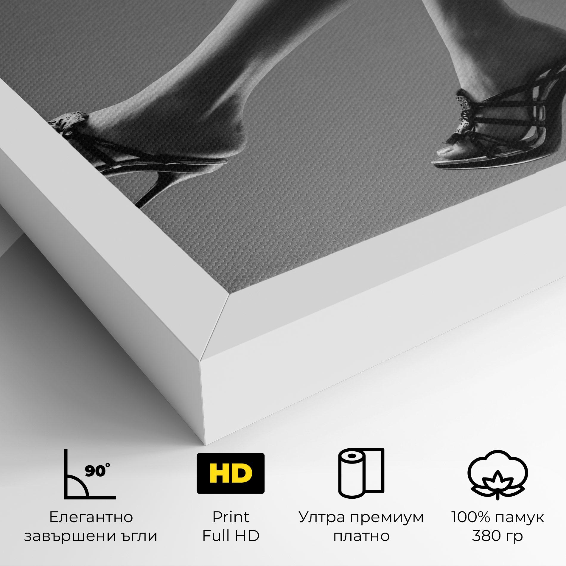 Картина на платно Black Shoes On Grey mockup 4