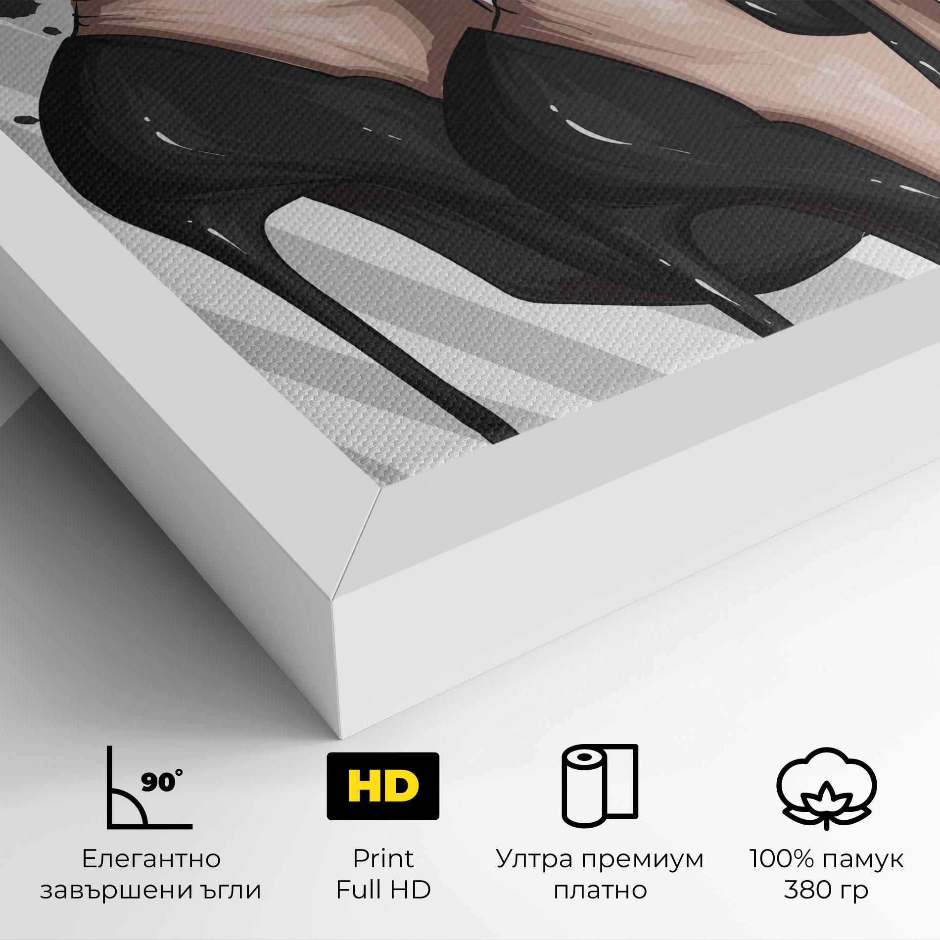 Картина на платно Black Woman Shoes mockup 4