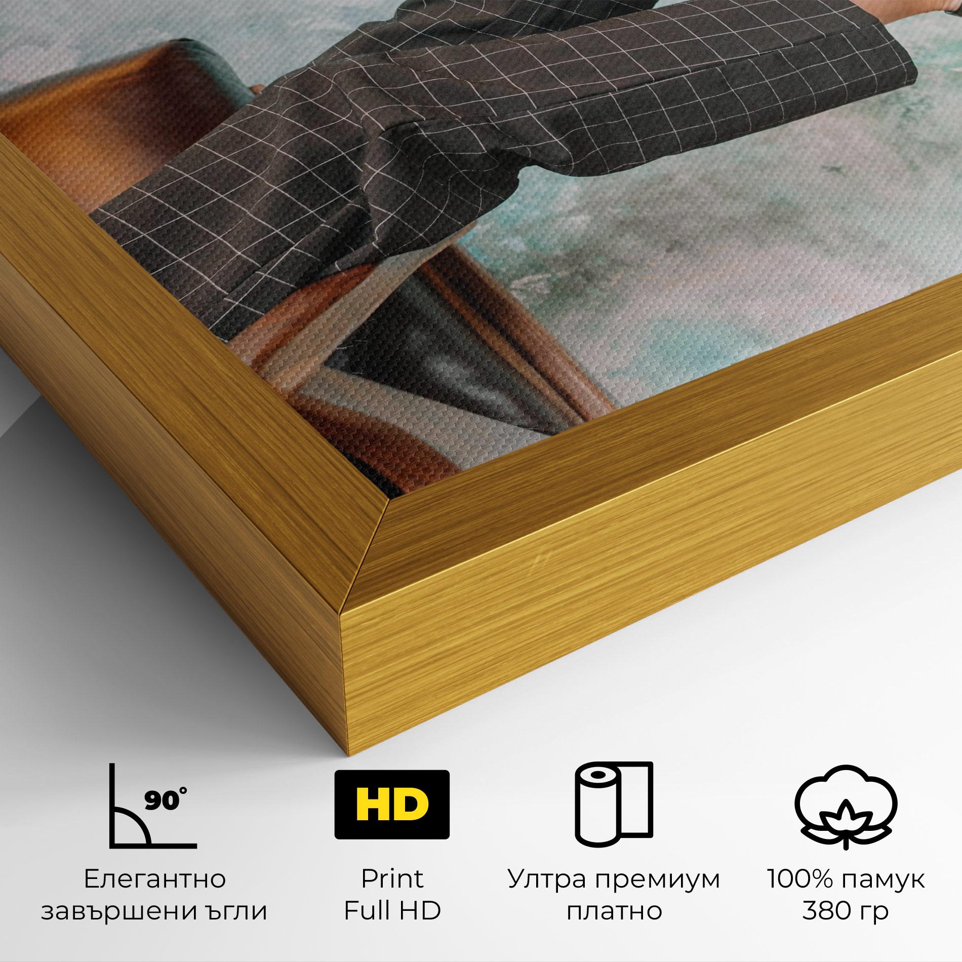 Картина на платно Black Shoes On Chair mockup 4