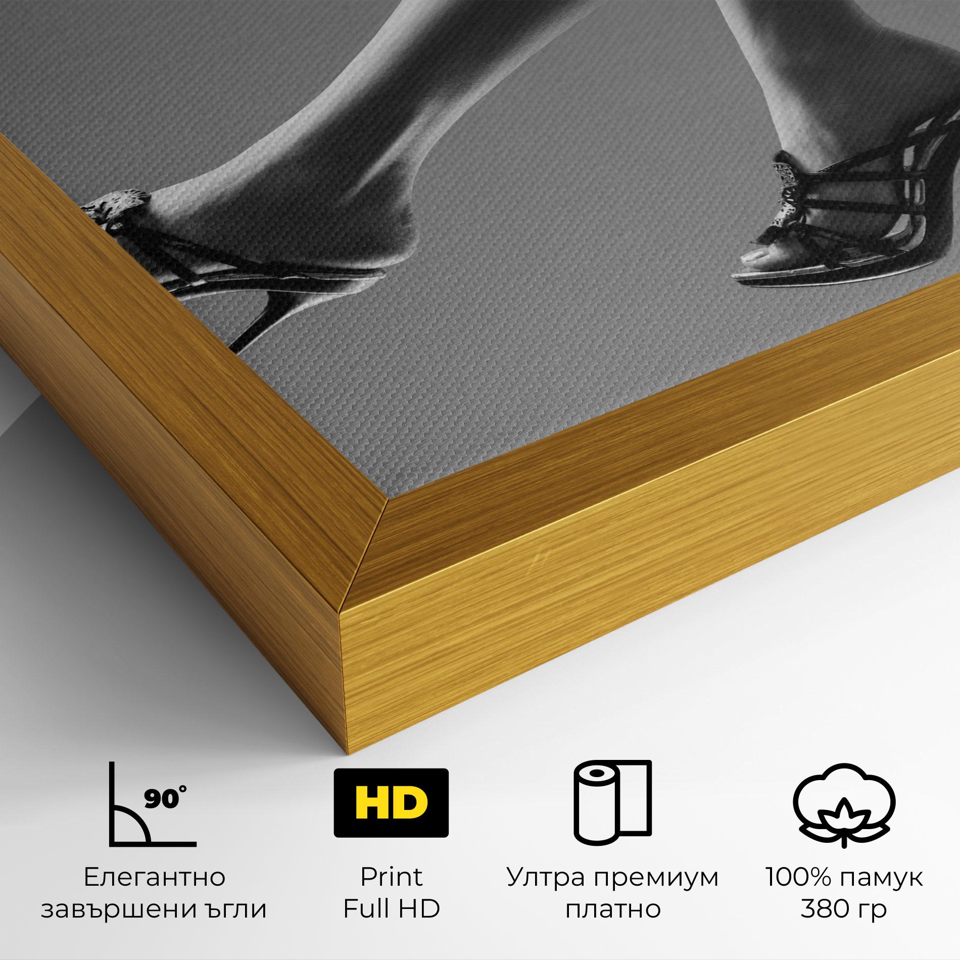 Картина на платно Black Shoes On Grey mockup 4