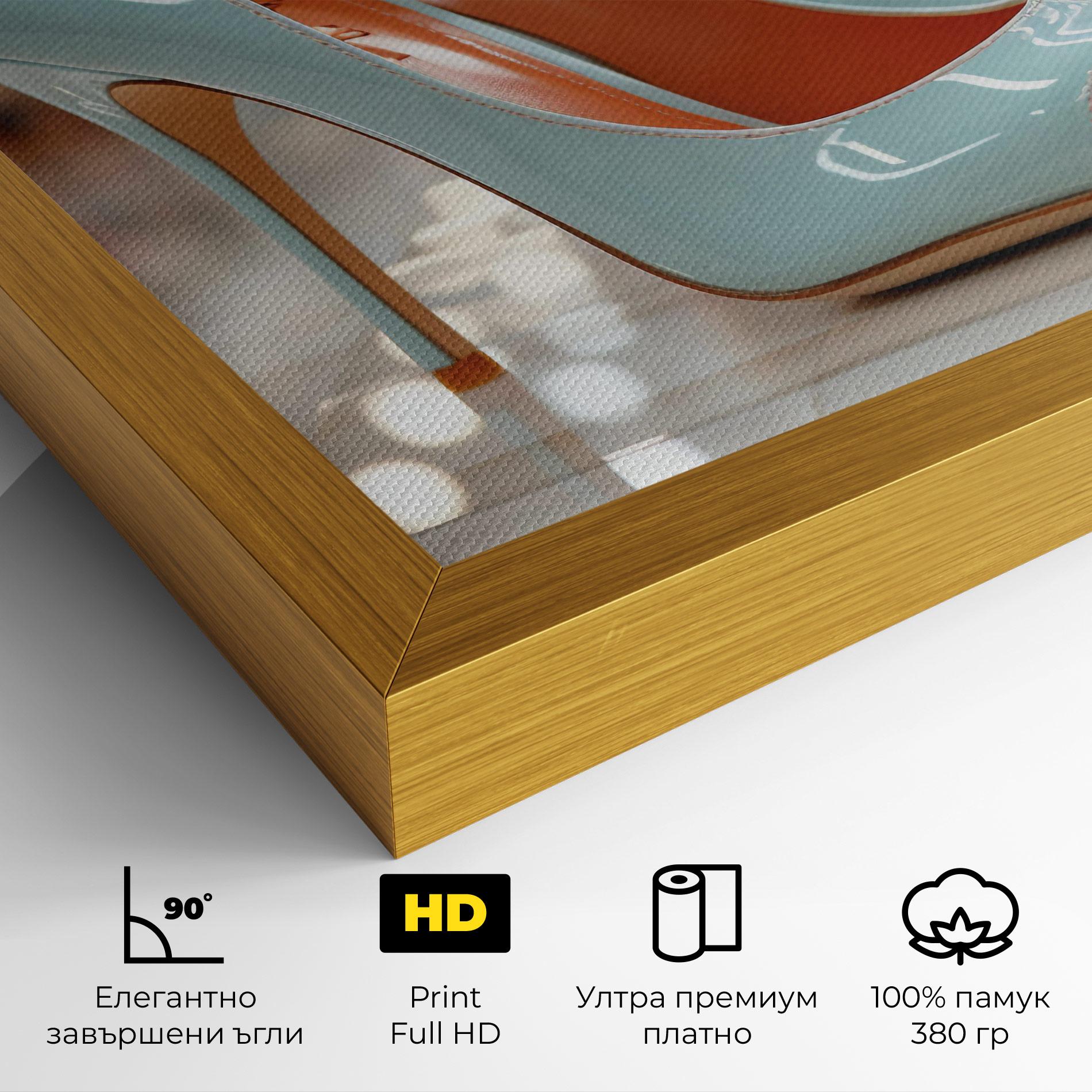 Картина на платно Light Blue Heels mockup 4