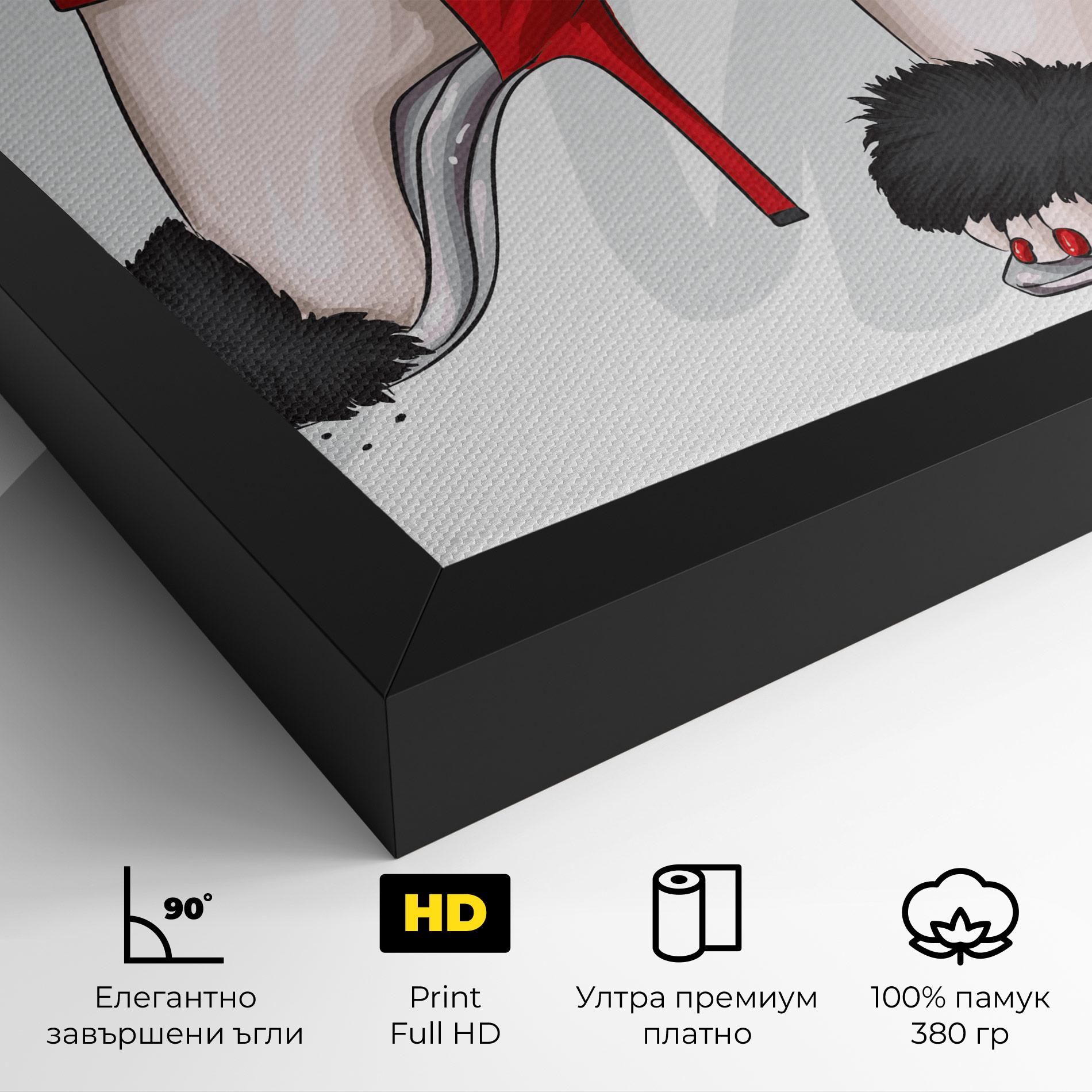Картина на платно Black Red Heels mockup 4