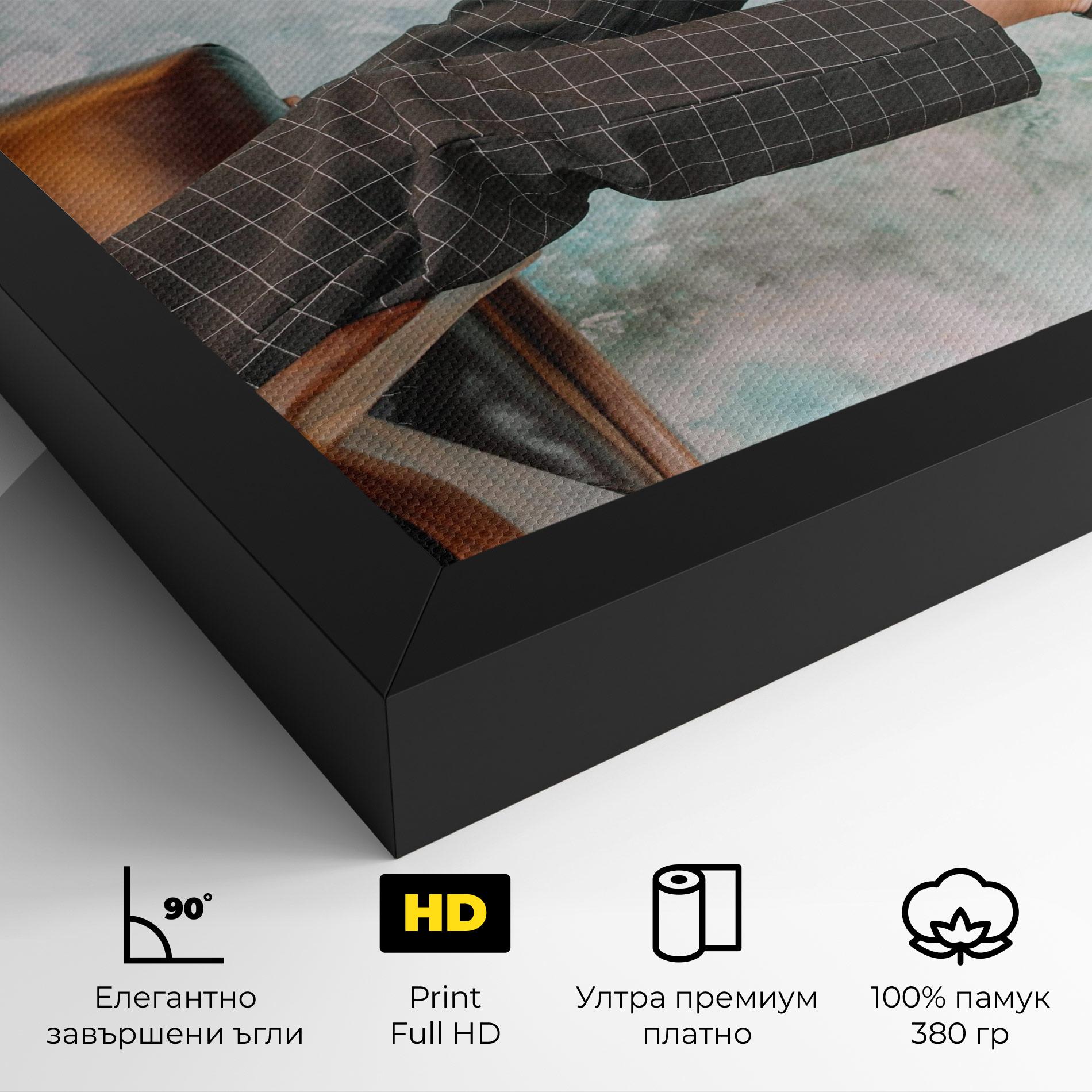 Картина на платно Black Shoes On Chair mockup 4