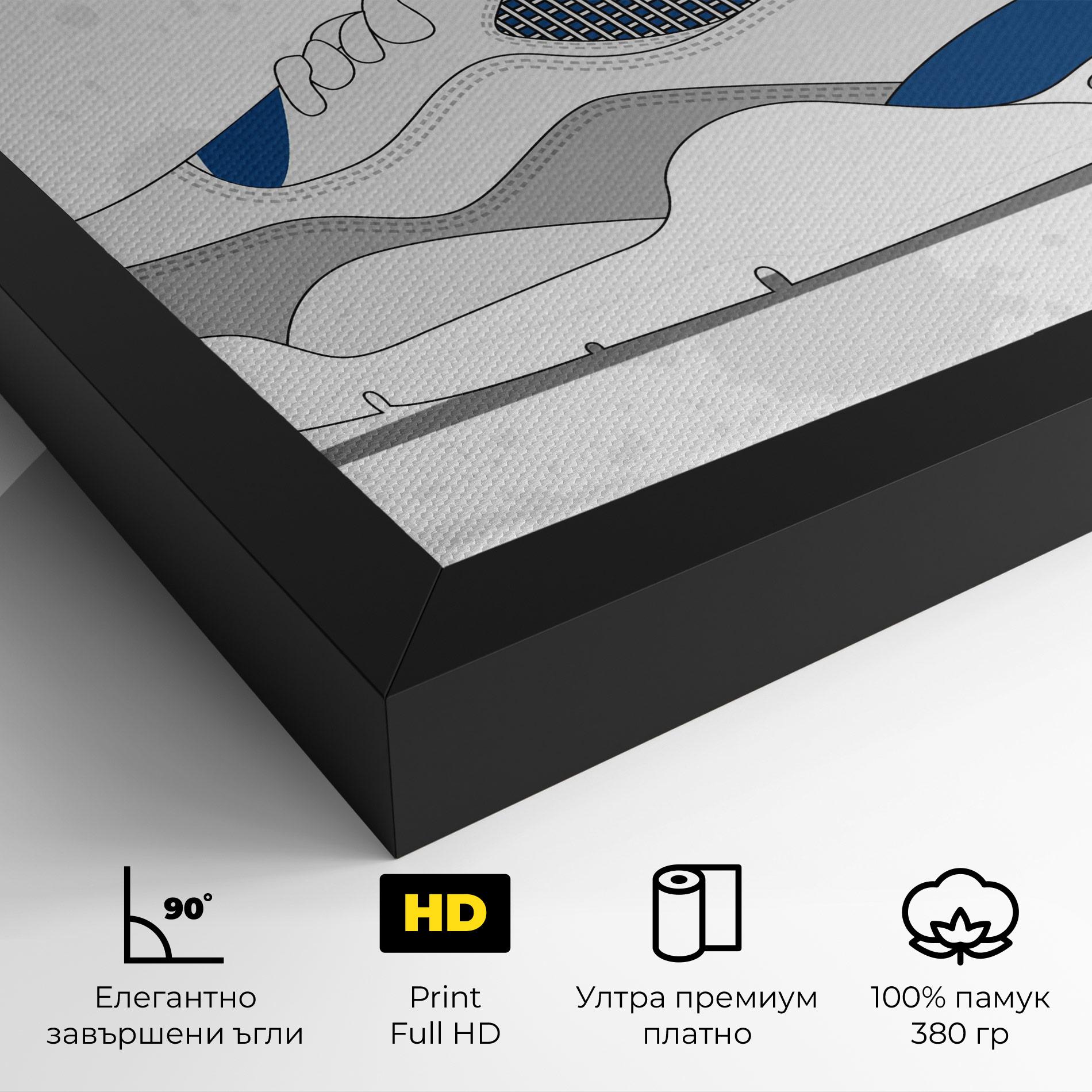 Картина на платно Blue Grey Sneakers mockup 4