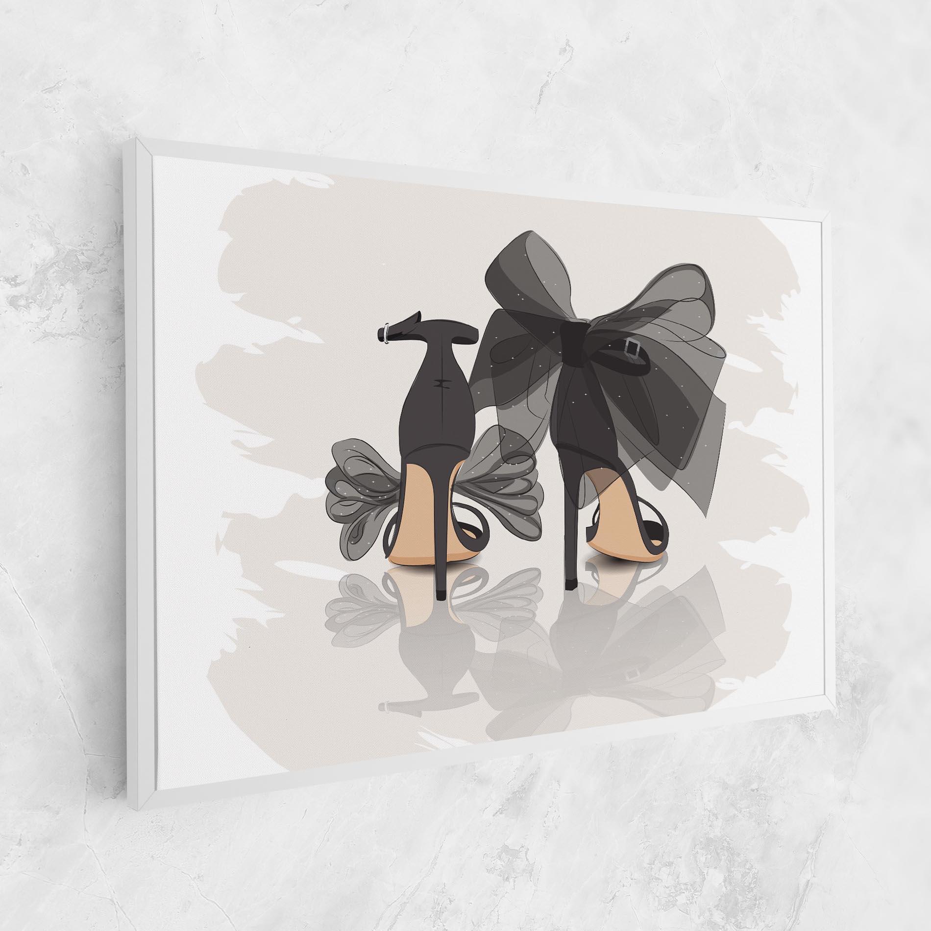 Картина на платно Black Bow Heels mockup 1