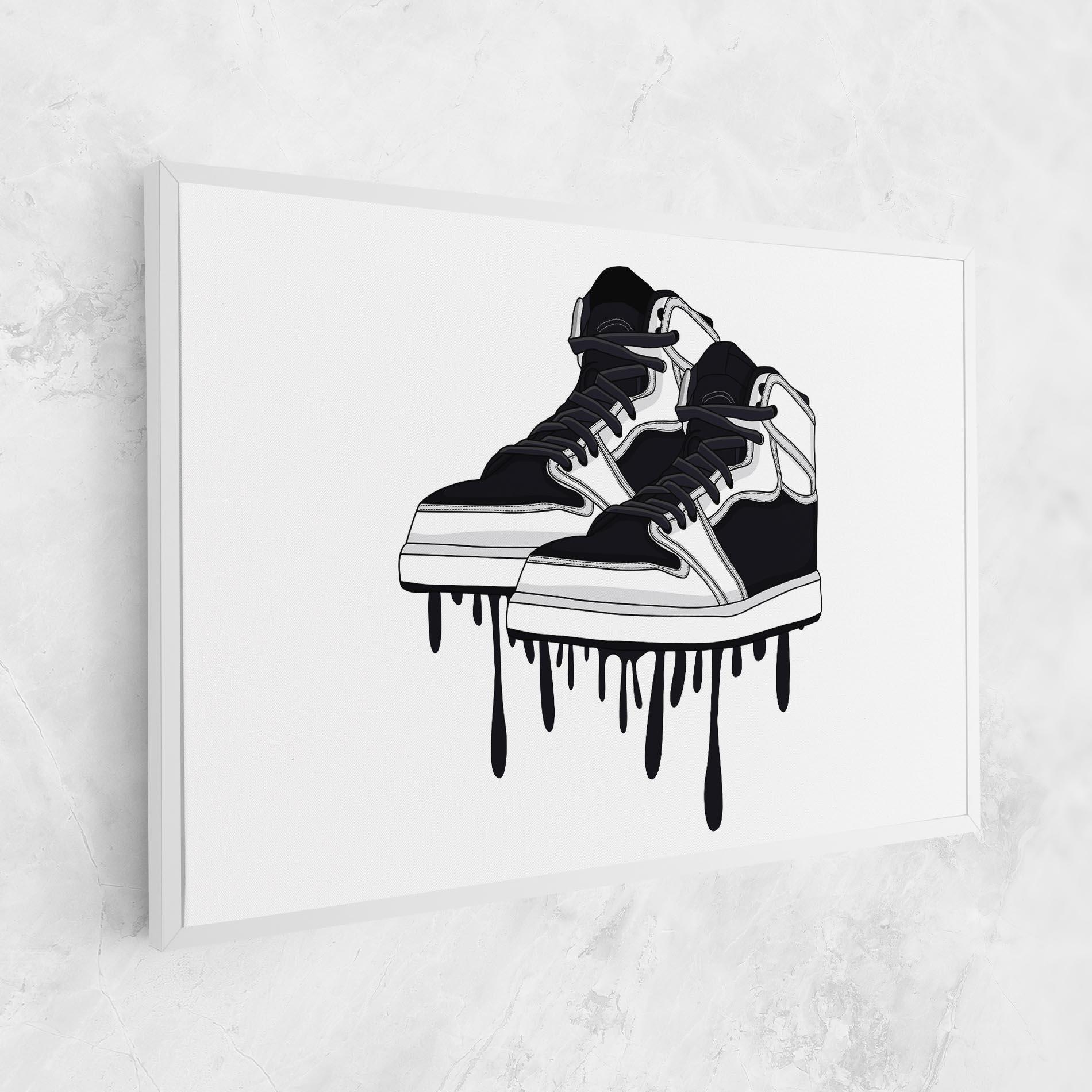Картина на платно Black White Shoes mockup 1
