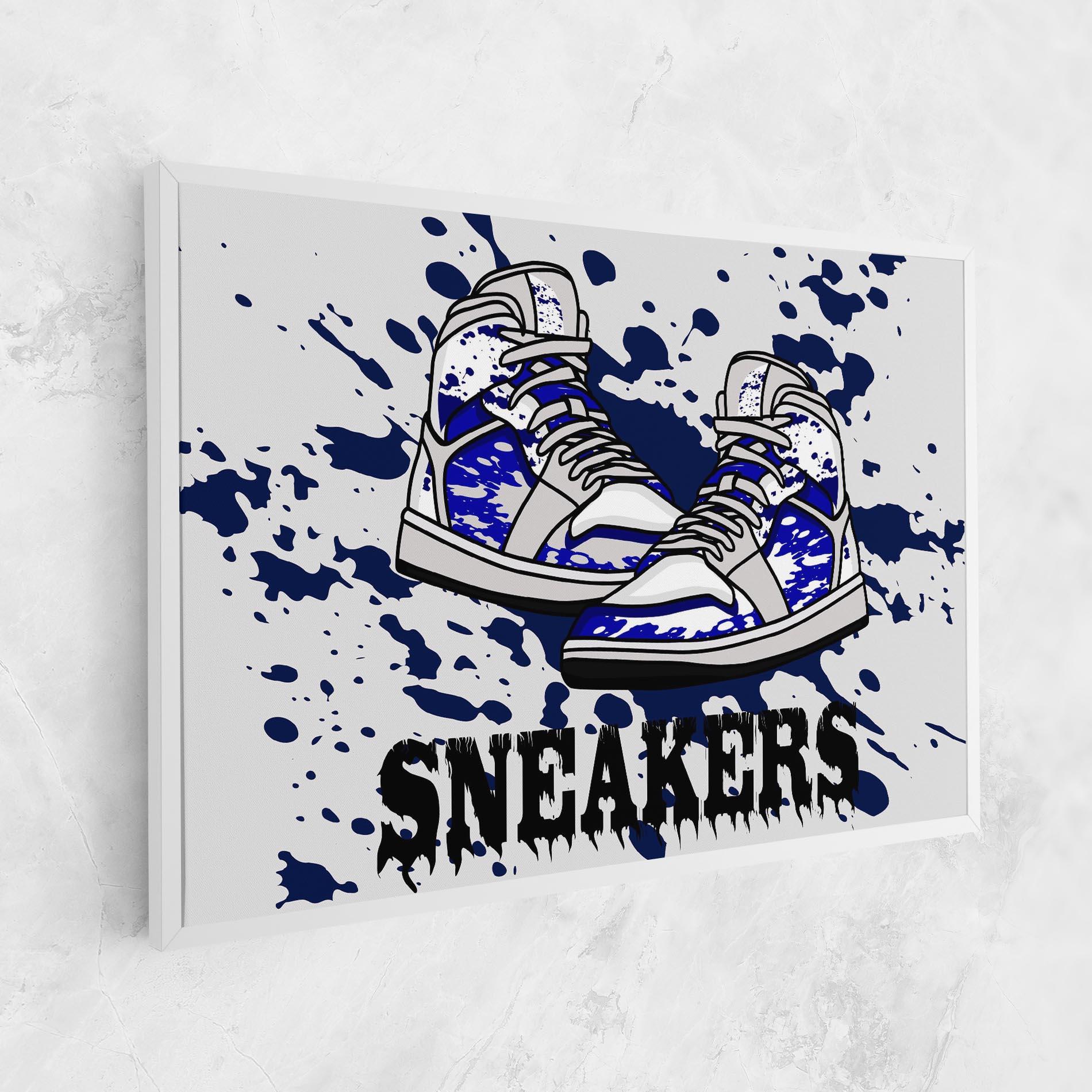 Картина на платно Dark Blue Sneakers mockup 1