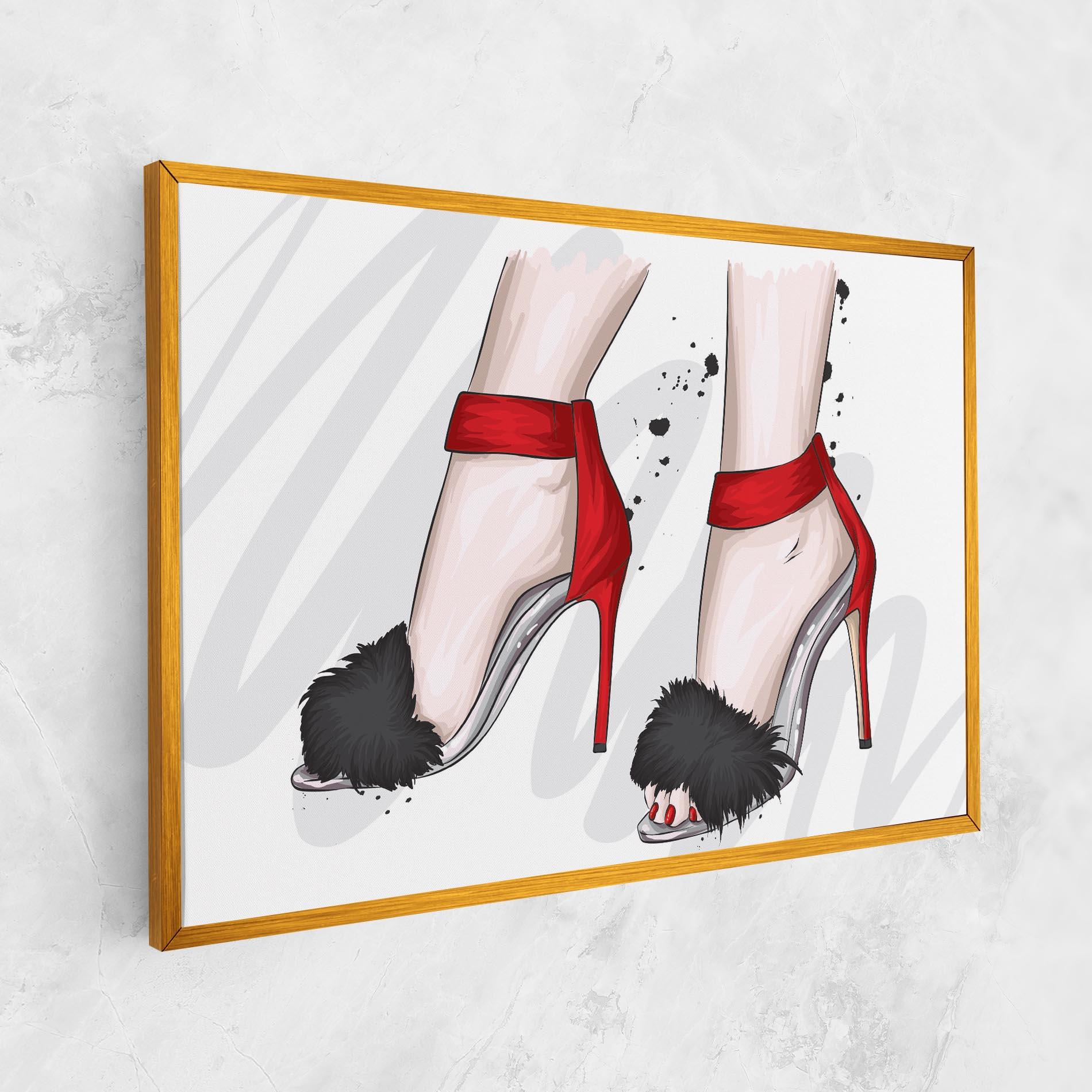 Картина на платно Black Red Heels mockup 1