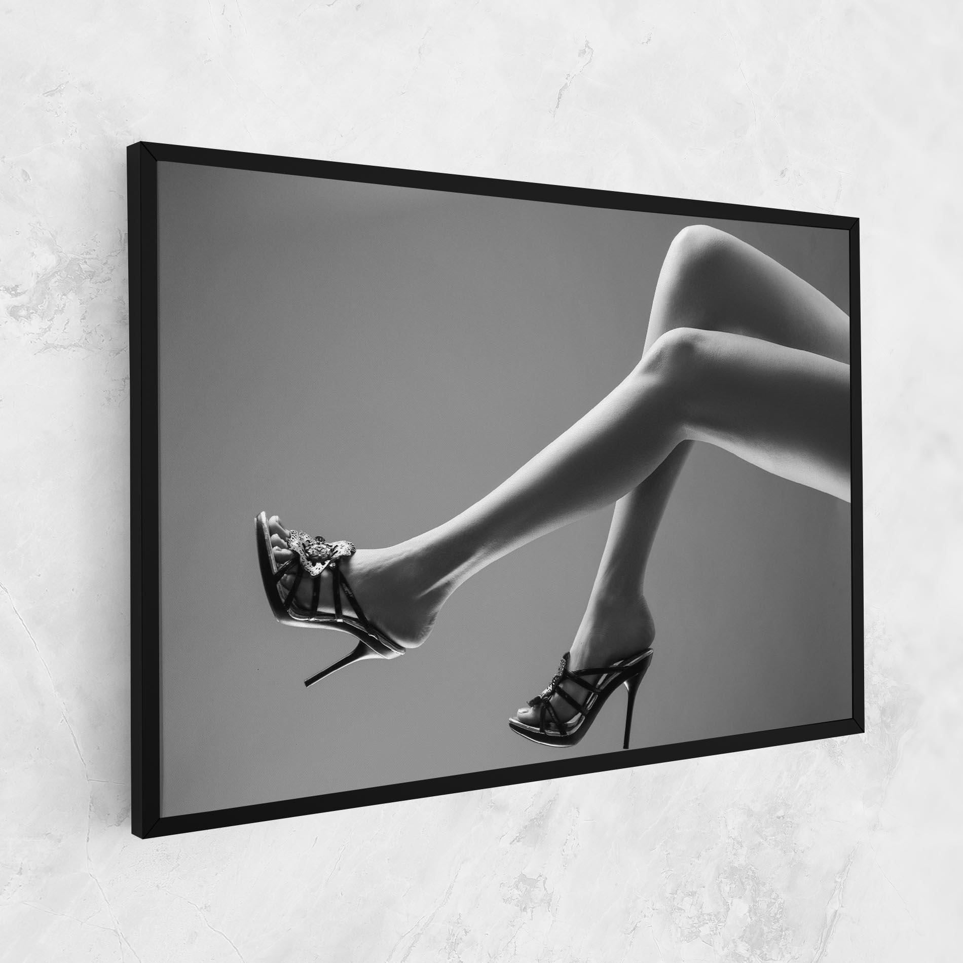 Картина на платно Black Shoes On Grey mockup 1