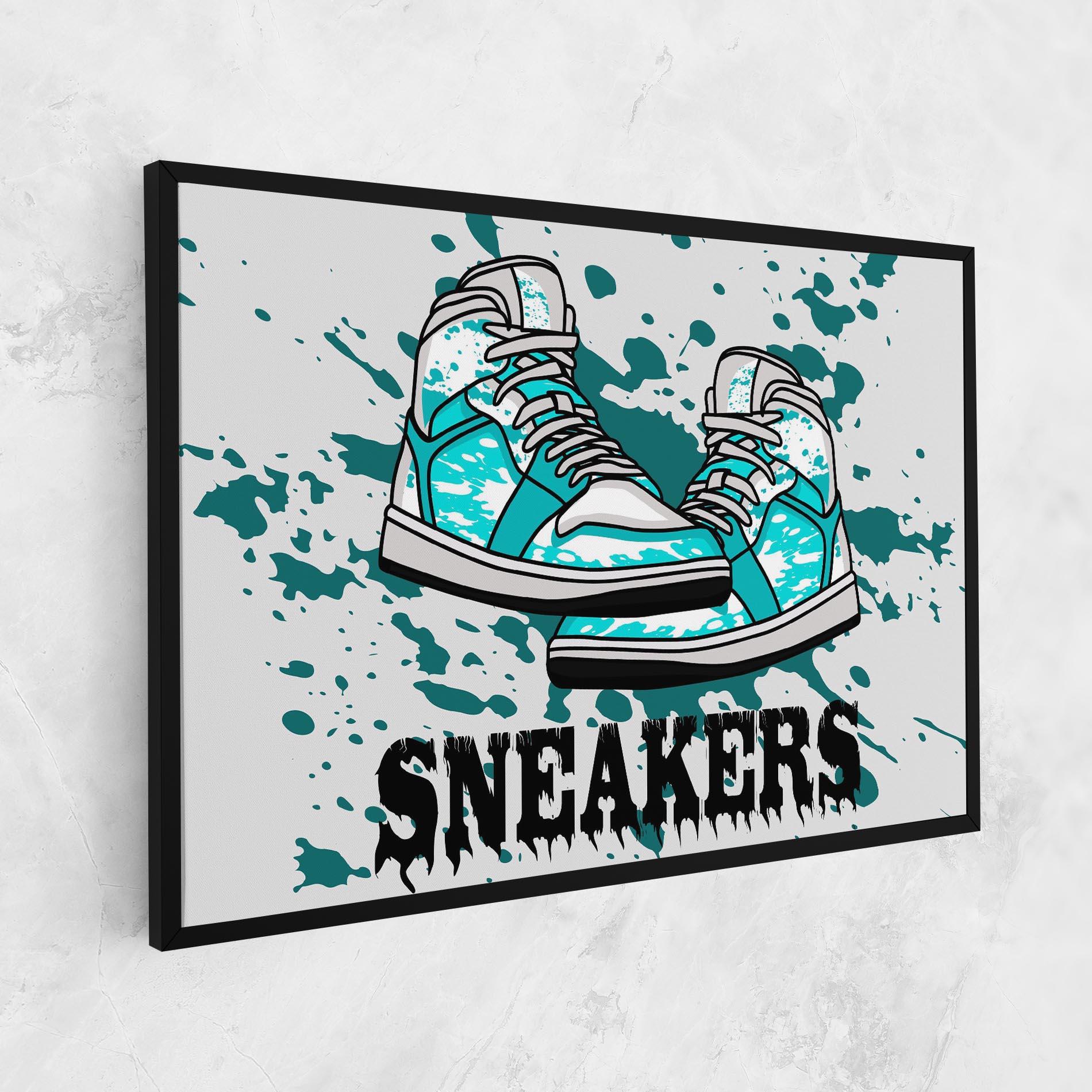 Картина на платно Light Blue Sneakers mockup 1