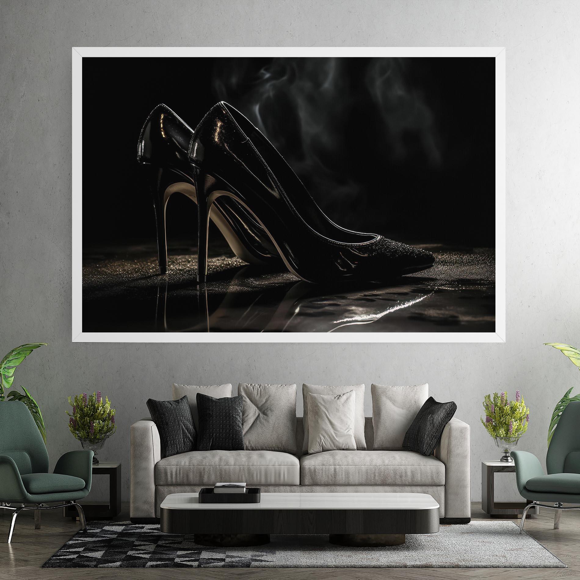 Картина на платно Black Leather Shoes mockup 7