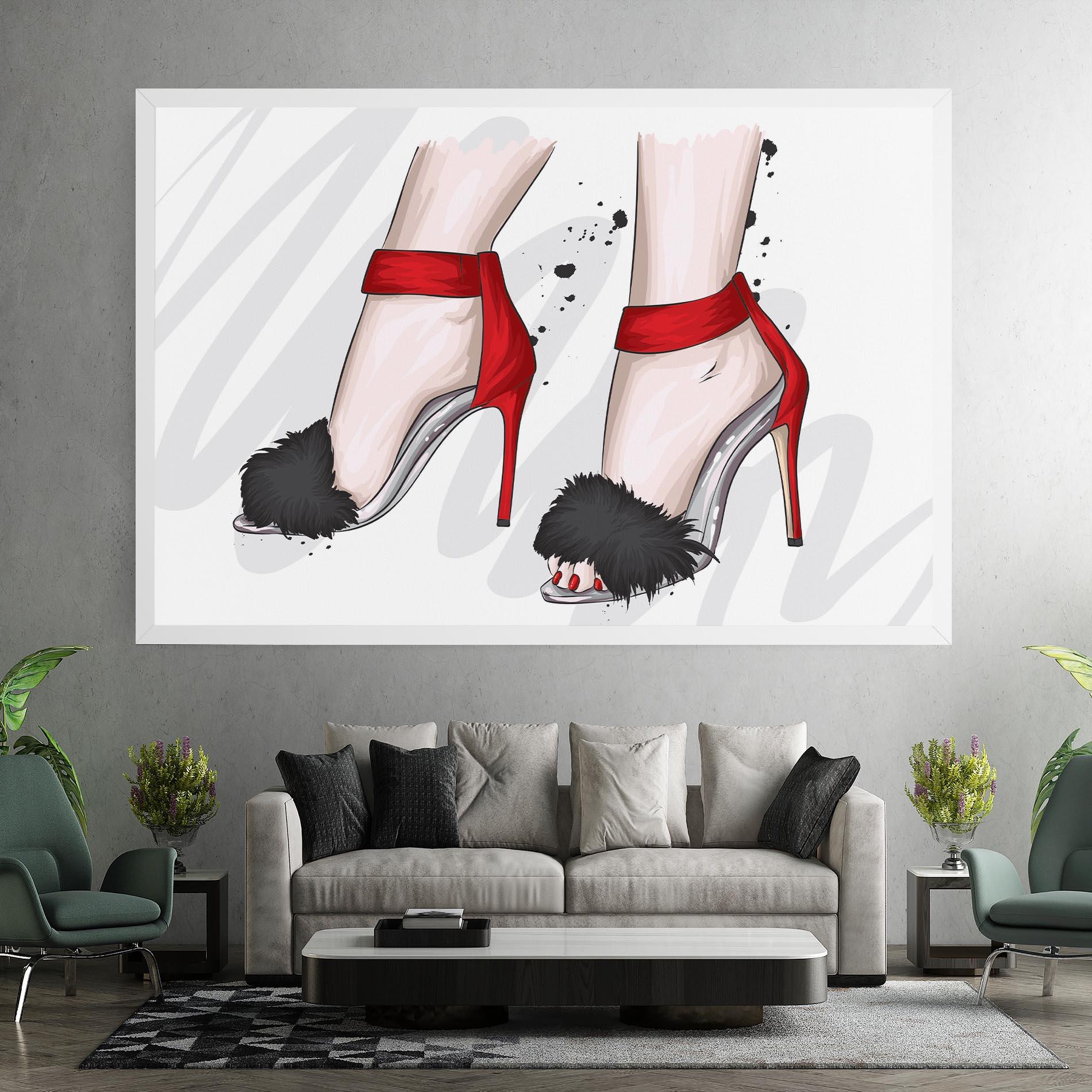 Картина на платно Black Red Heels mockup 7