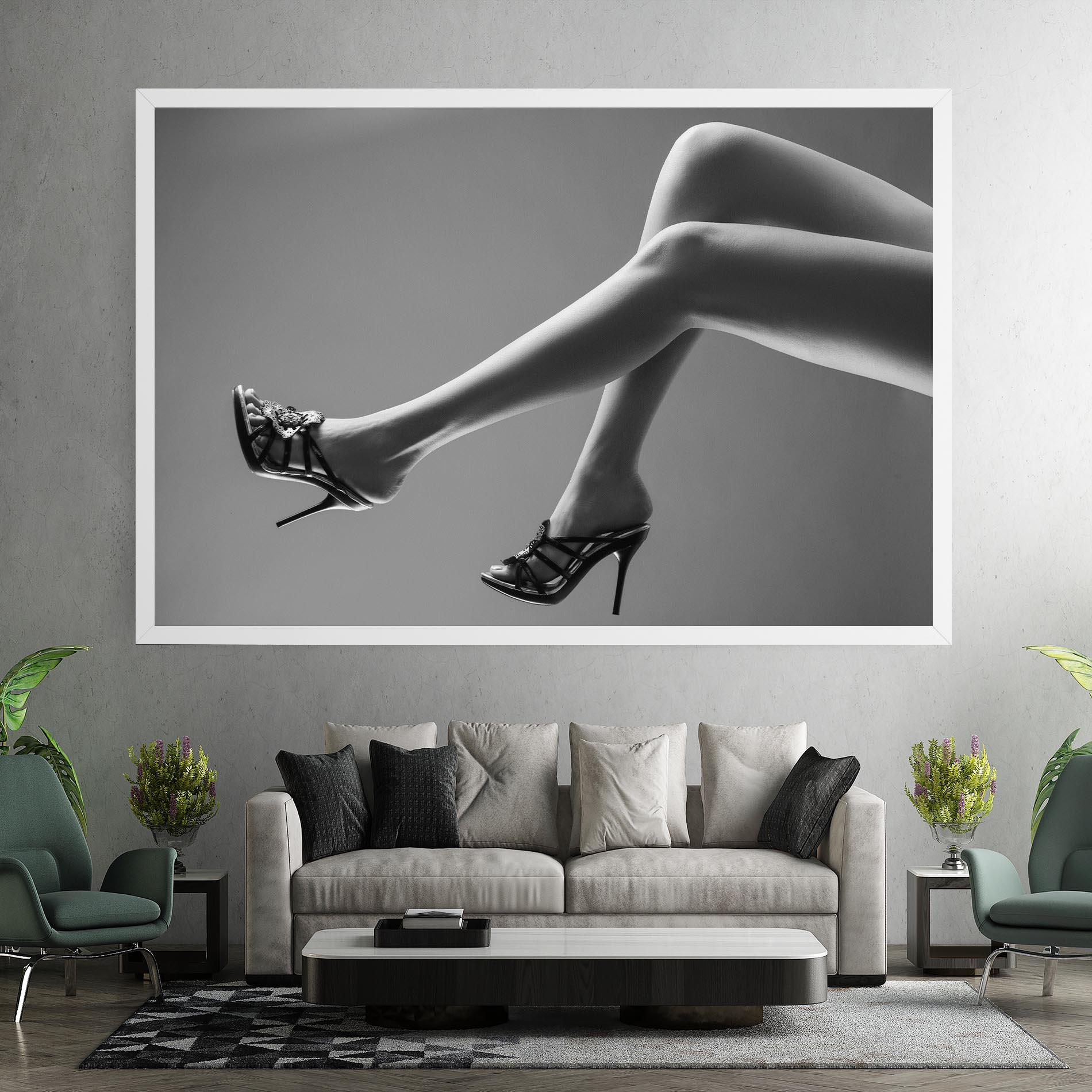 Картина на платно Black Shoes On Grey mockup 7