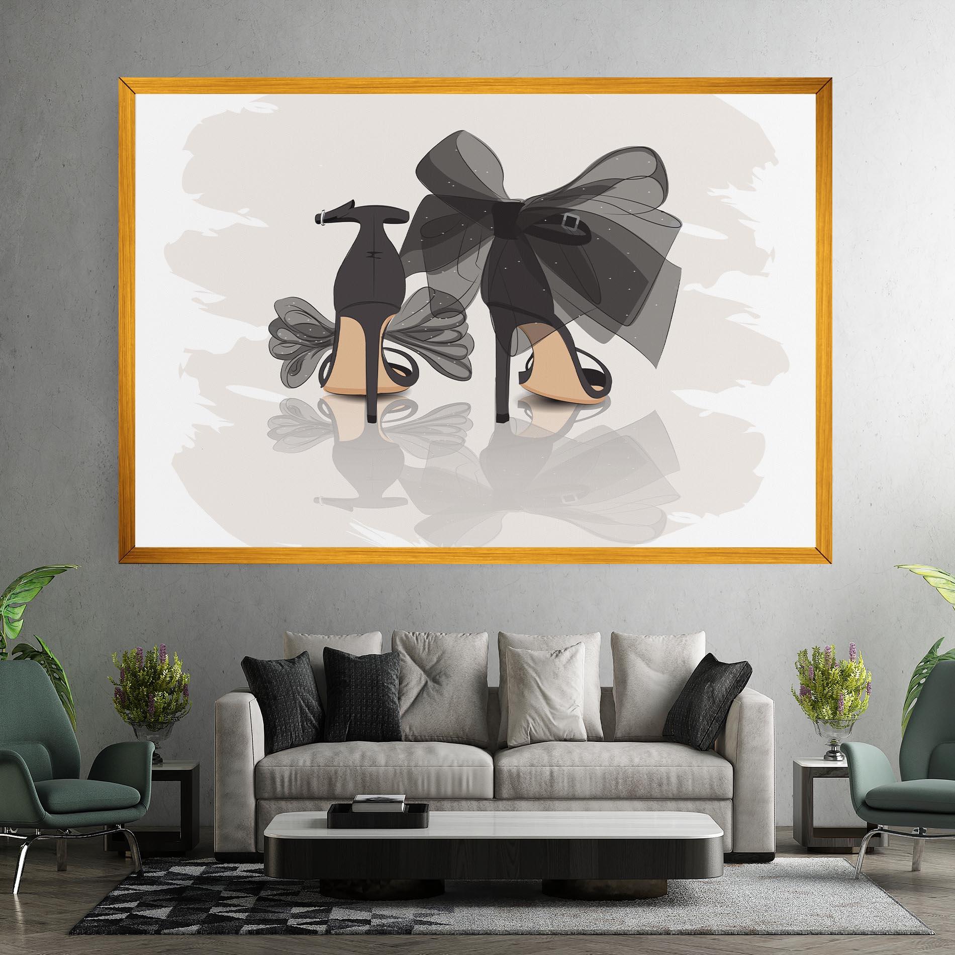 Картина на платно Black Bow Heels mockup 7