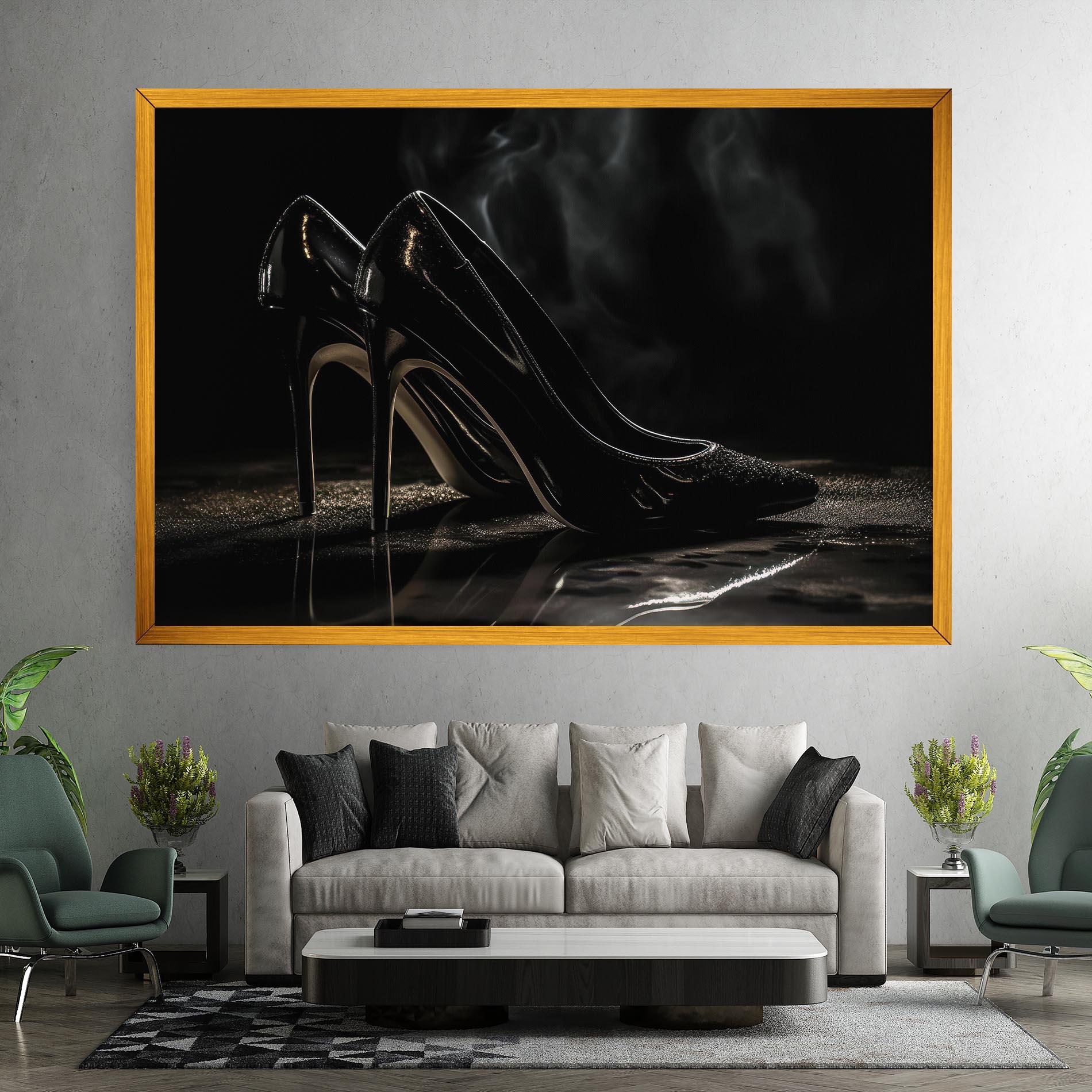 Картина на платно Black Leather Shoes mockup 7