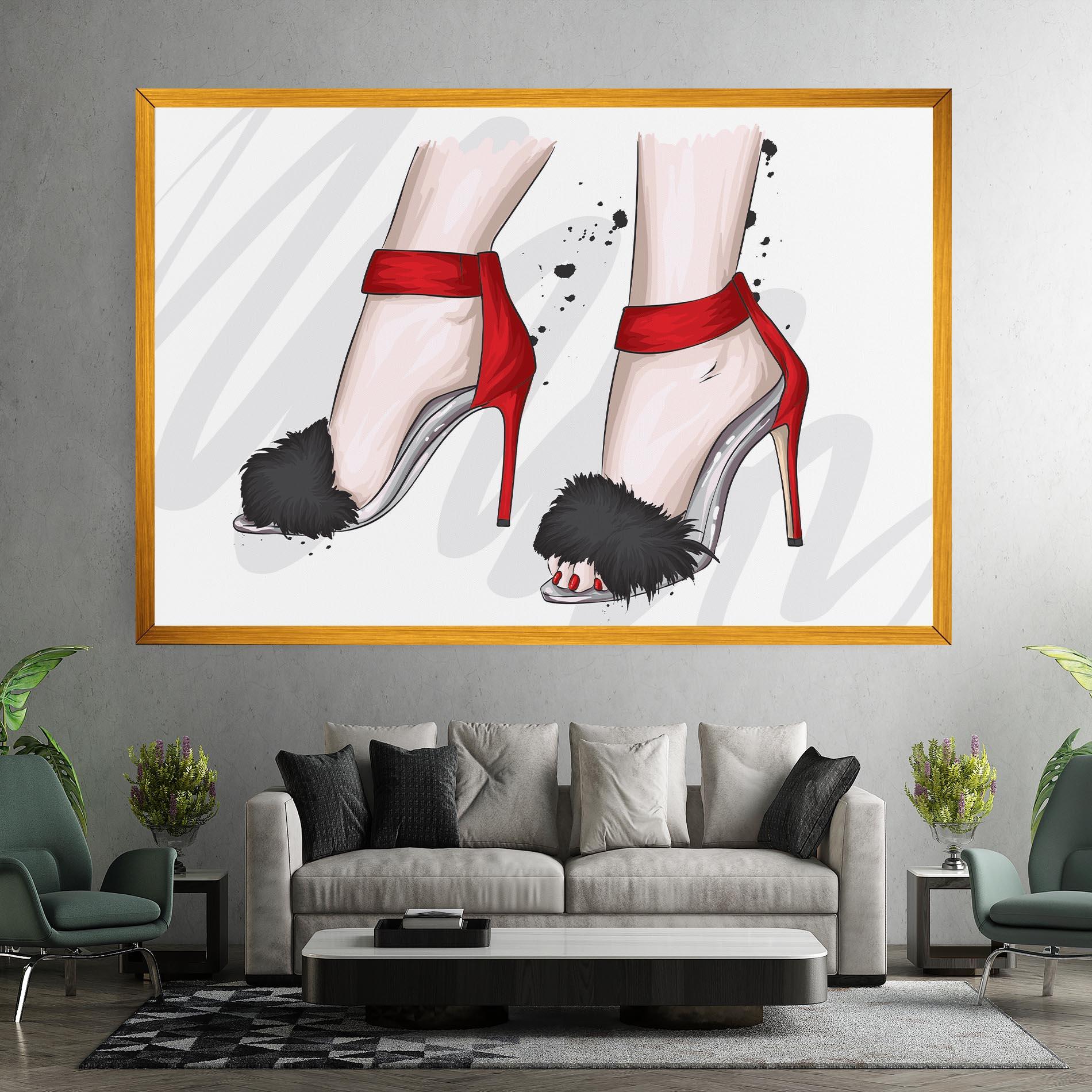 Картина на платно Black Red Heels mockup 7