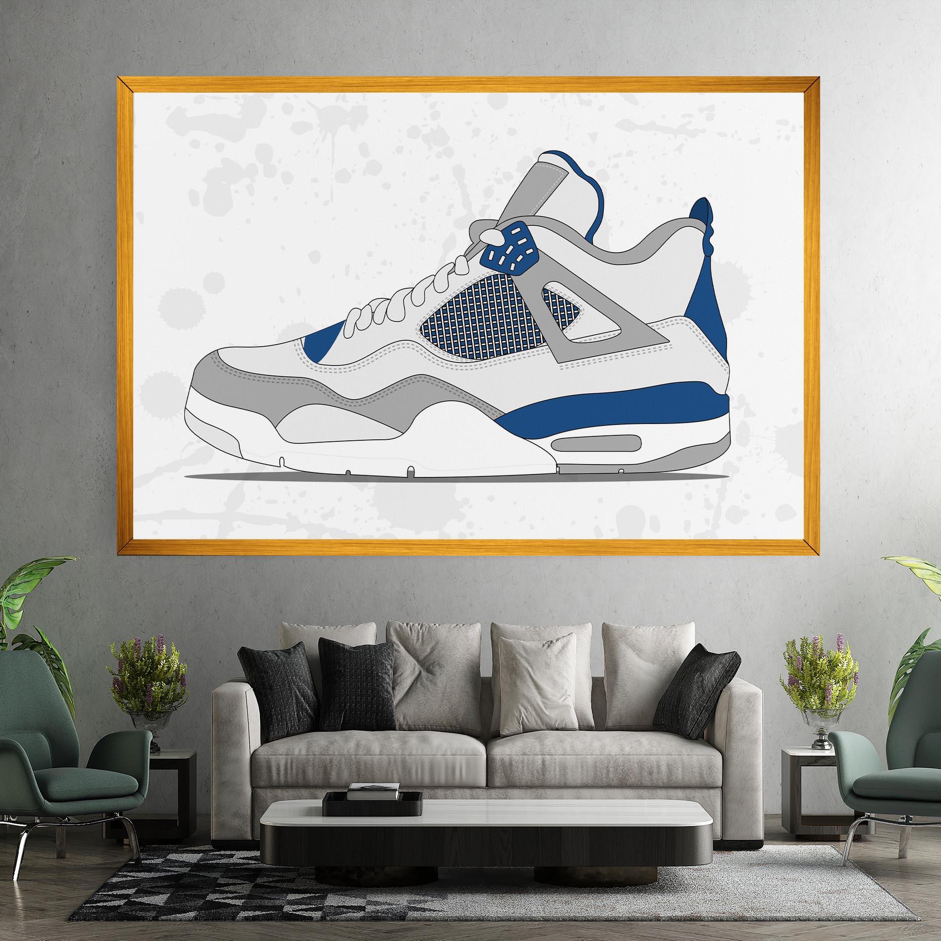 Картина на платно Blue Grey Sneakers mockup 7