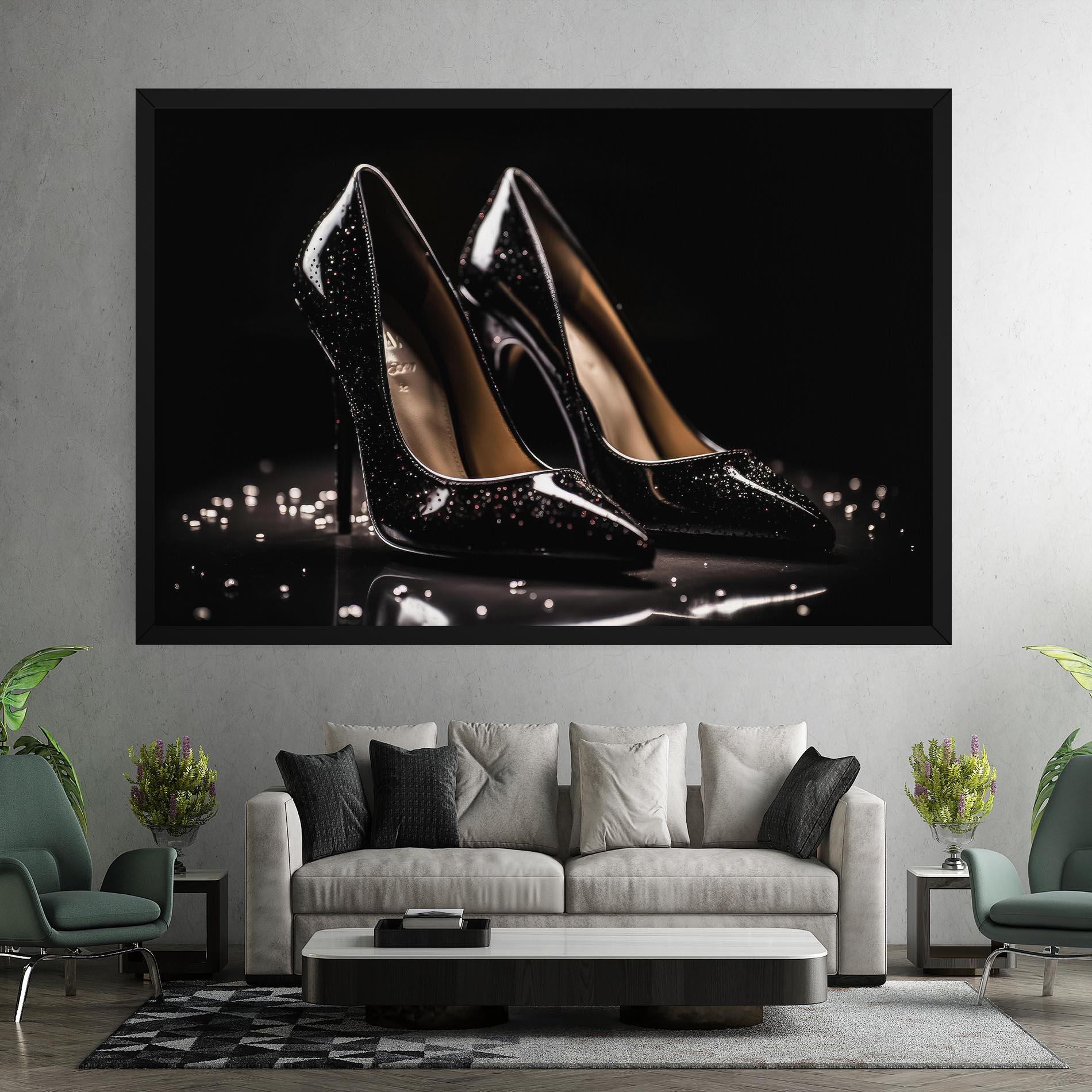 Картина на платно Black Leather Shoe mockup 7