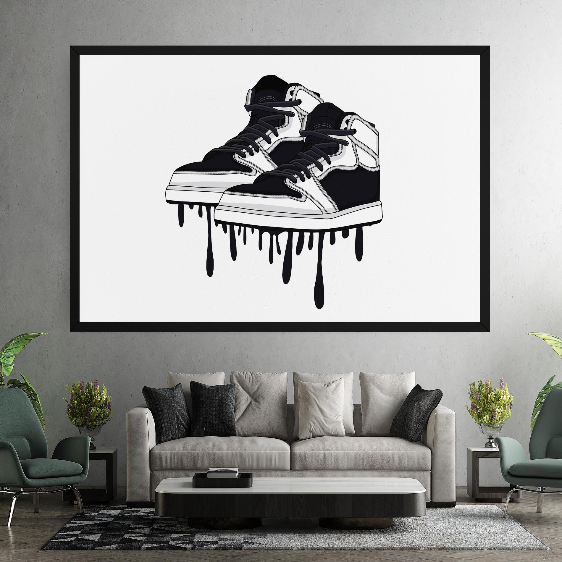 Картина на платно Black White Shoes mockup 7