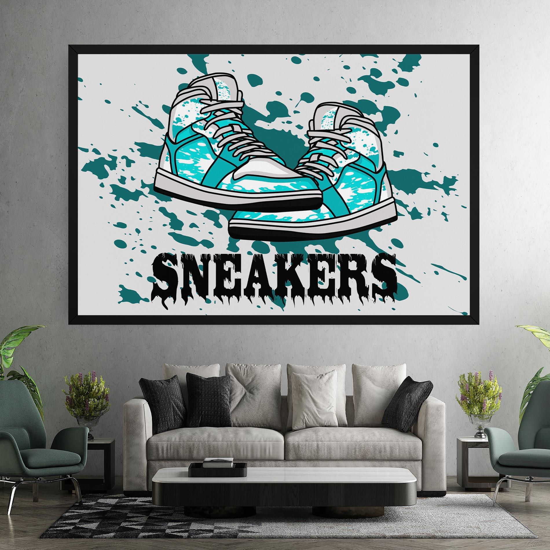 Картина на платно Light Blue Sneakers mockup 7
