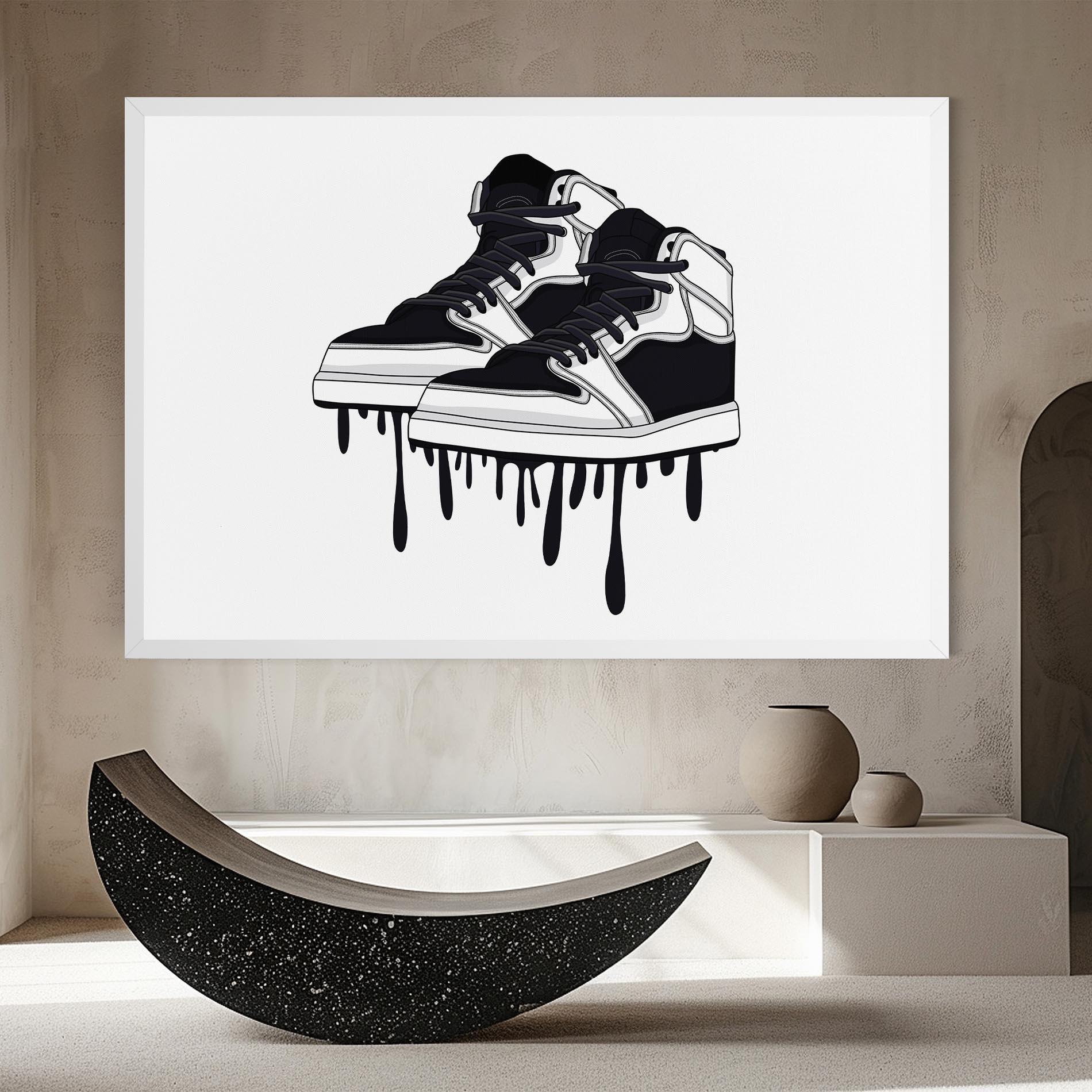 Картина на платно Black White Shoes mockup 8