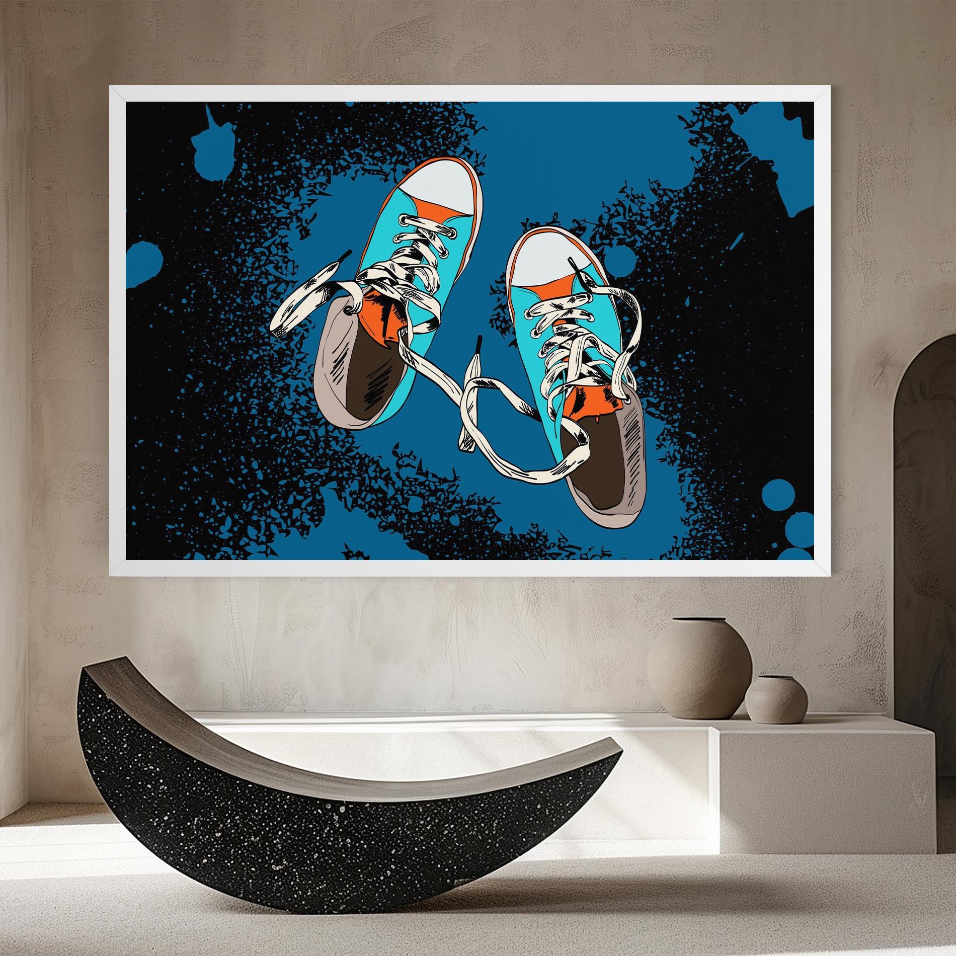 Картина на платно Blue Shoes Splash mockup 8