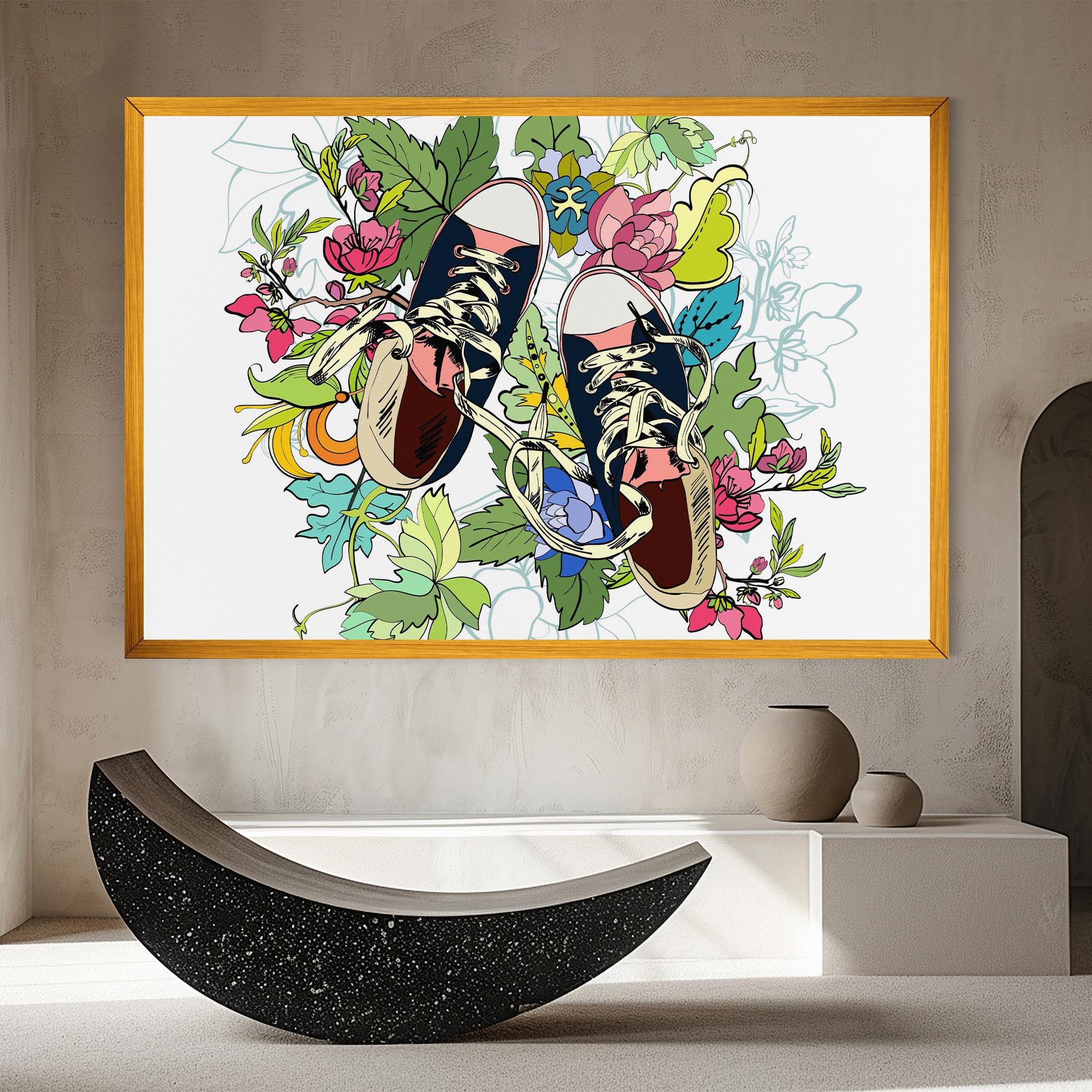 Картина на платно Flower Shoes mockup 8