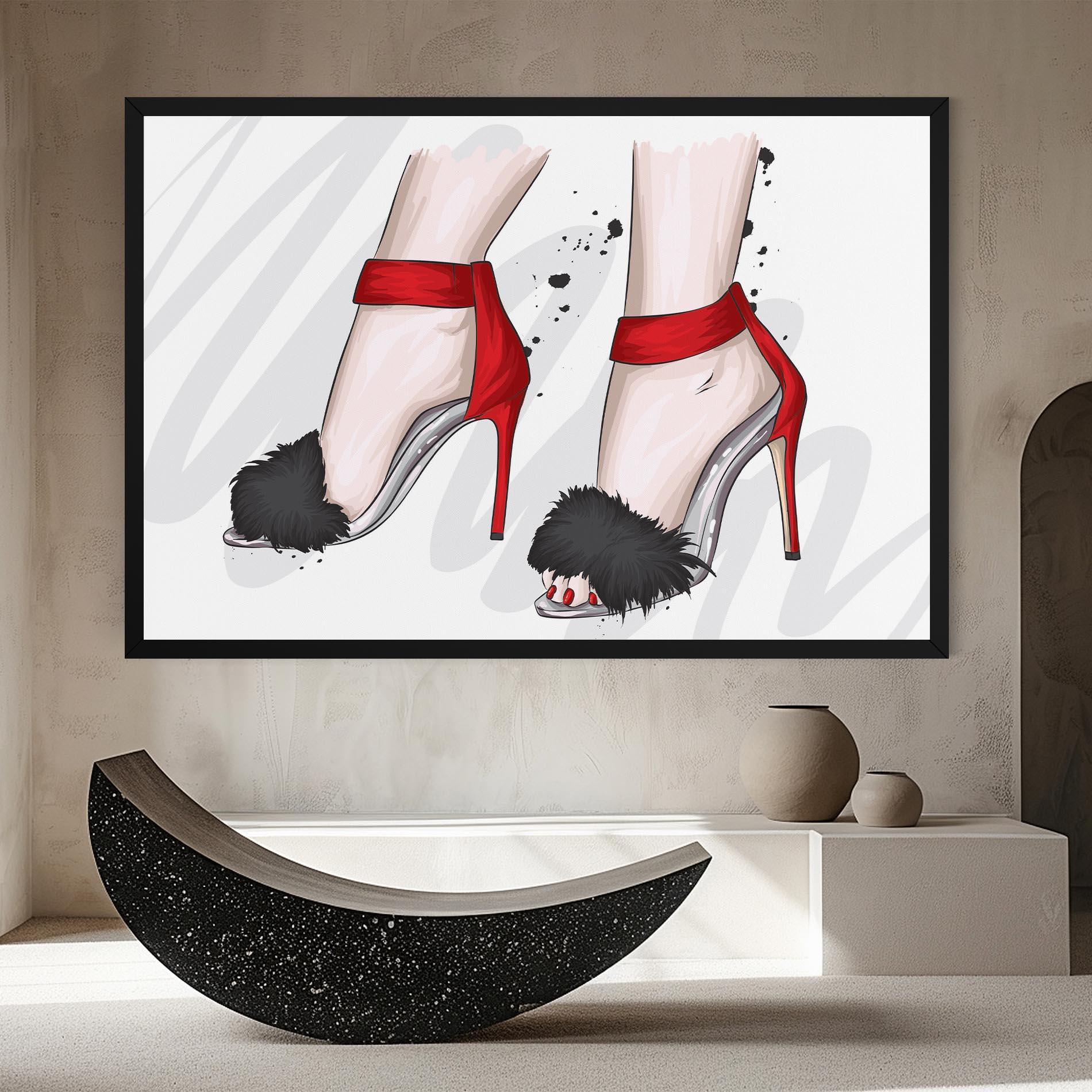 Картина на платно Black Red Heels mockup 8
