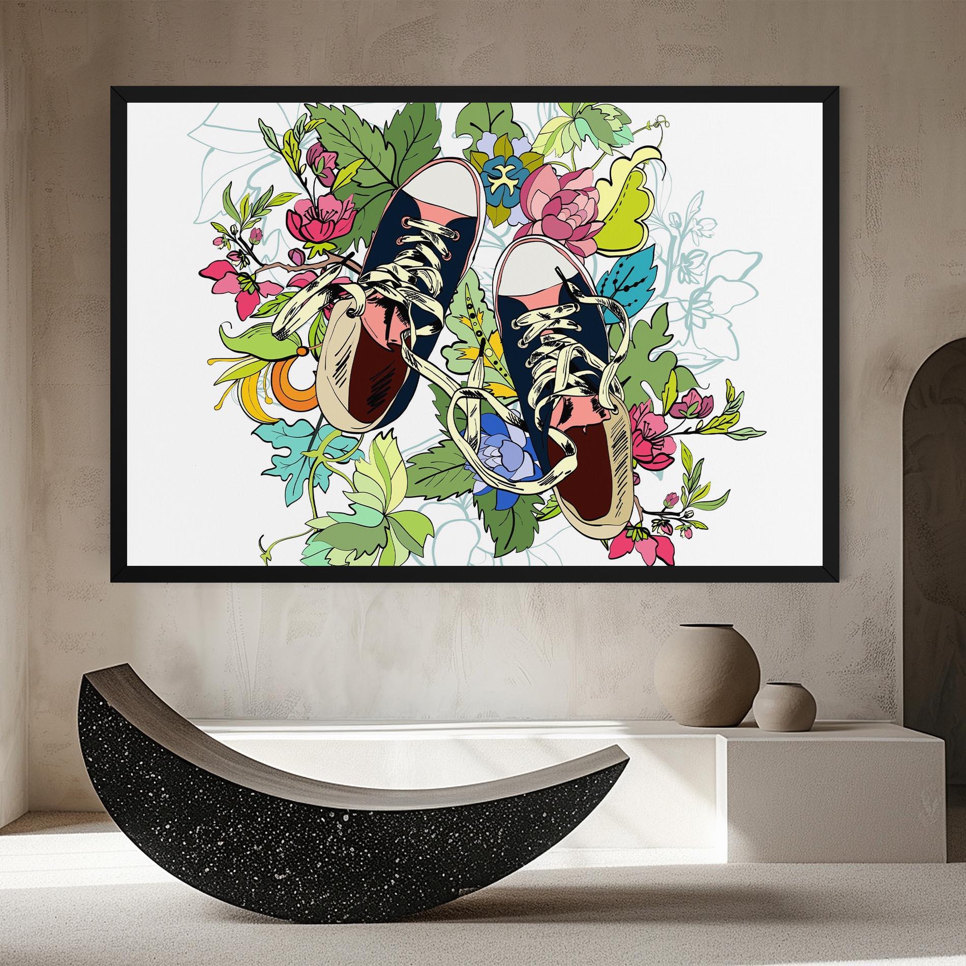 Картина на платно Flower Shoes mockup 8