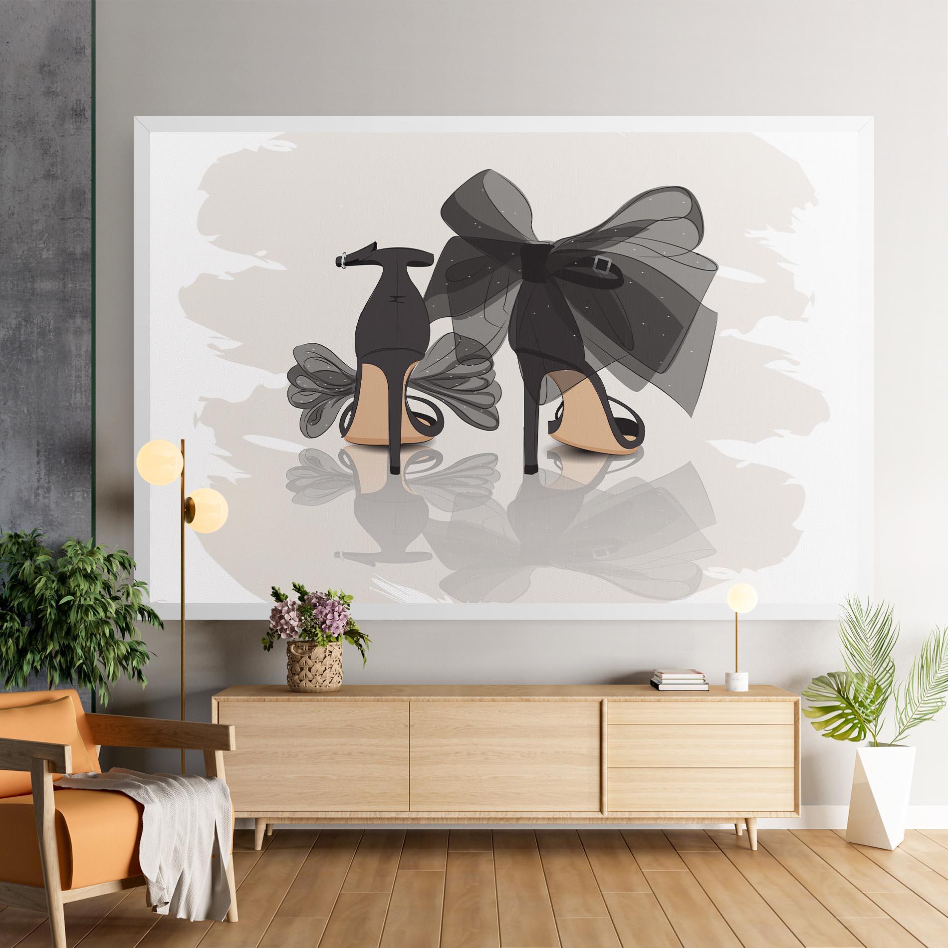 Картина на платно Black Bow Heels mockup 9