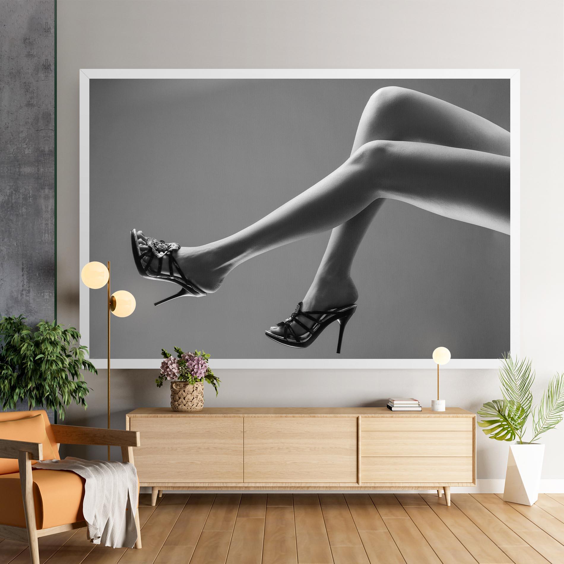 Картина на платно Black Shoes On Grey mockup 9
