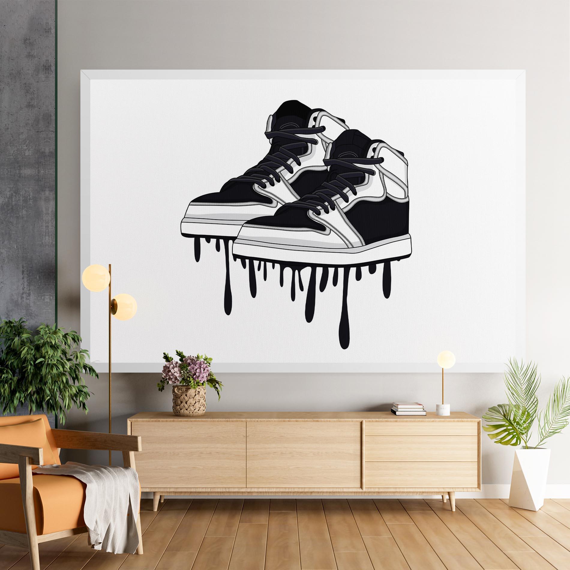 Картина на платно Black White Shoes mockup 9