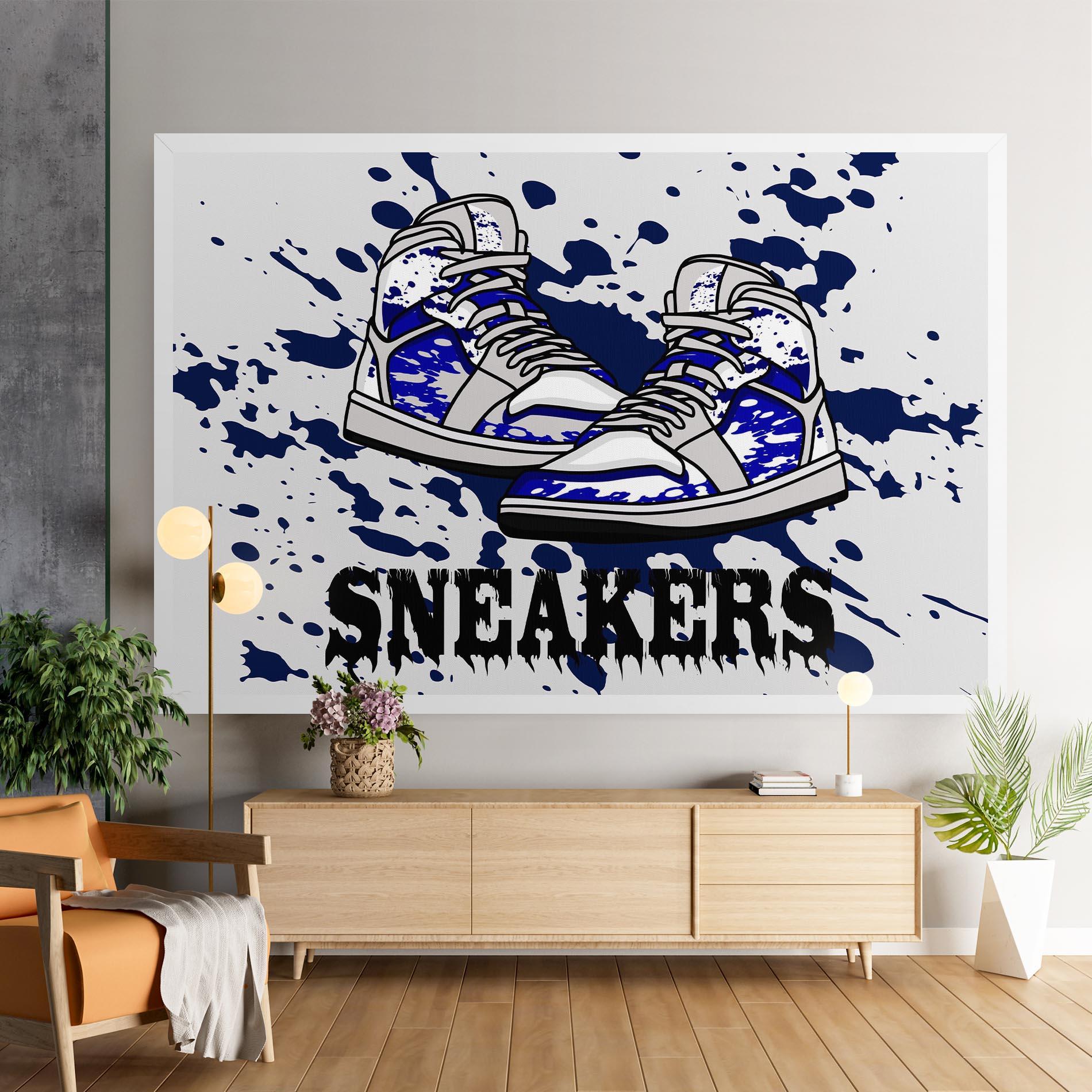Картина на платно Dark Blue Sneakers mockup 9