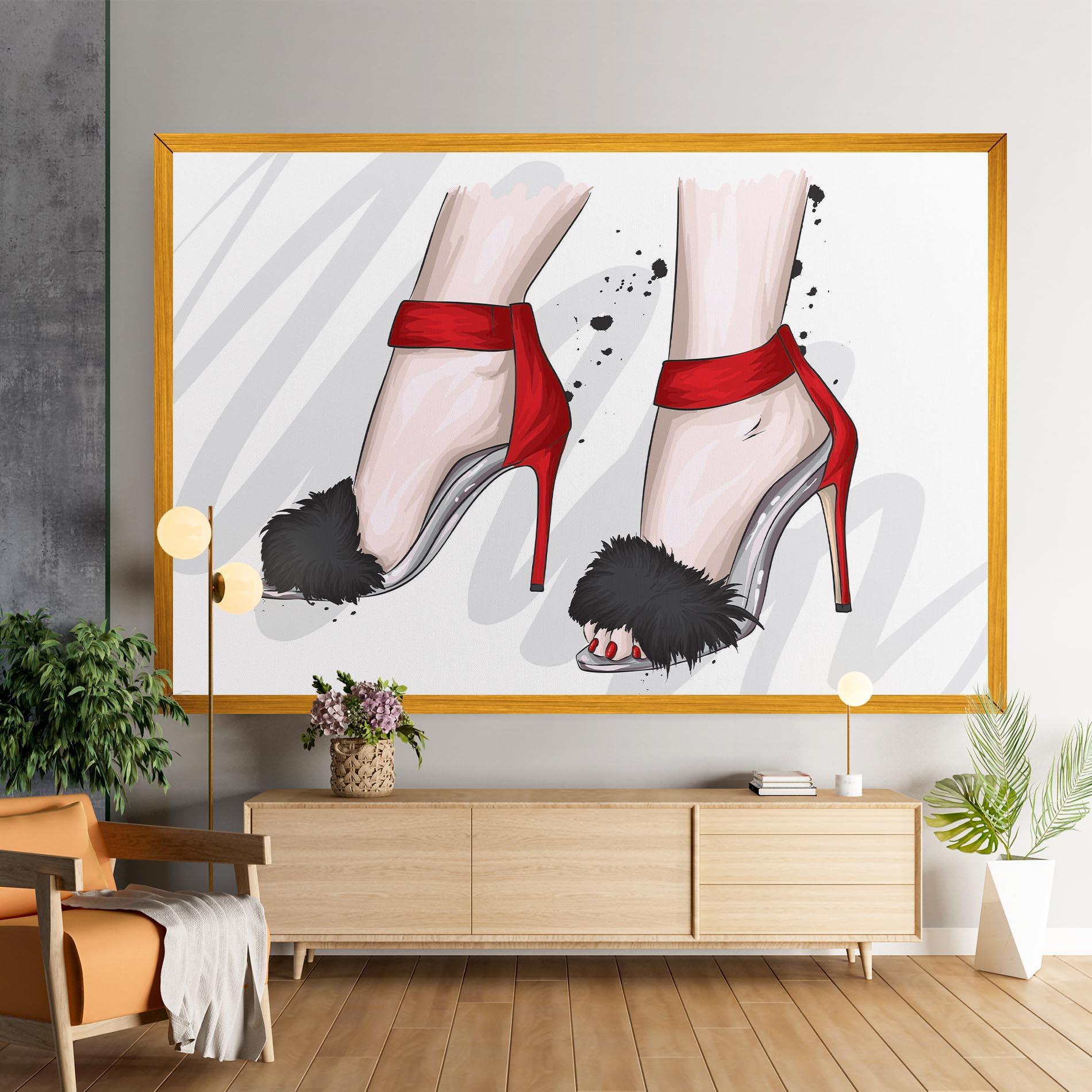 Картина на платно Black Red Heels mockup 9
