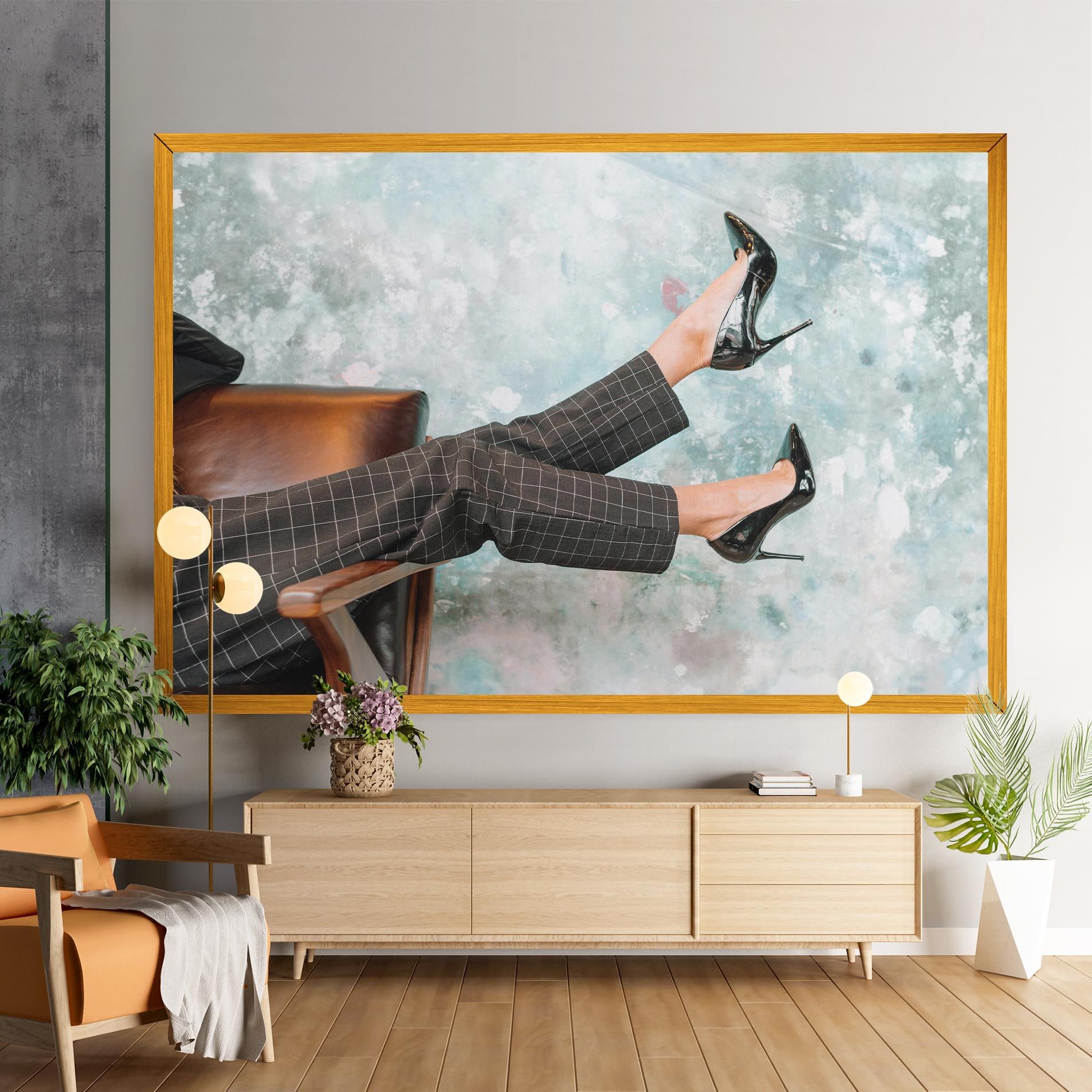 Black Shoes On Chair mockup 9